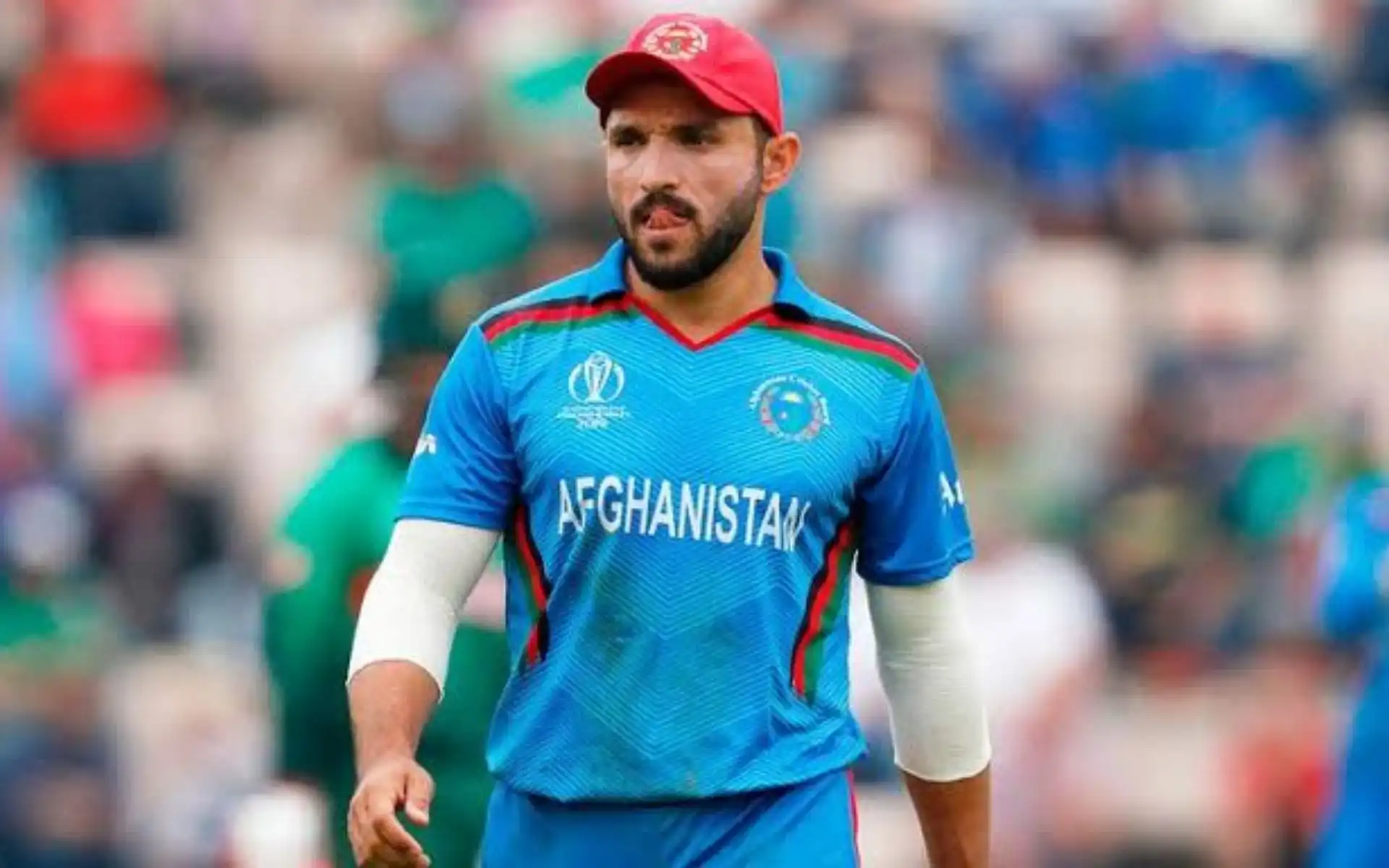 Gulbadin Naib was fined by ICC after he was found guilty for showing dissent [Source: @navneet_mundhra/X.com]