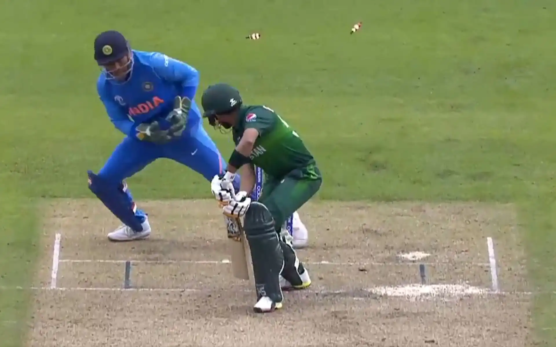 Kuldeep Yadav celebrating the downfall of Babar Azam [Source: @ICC/x]