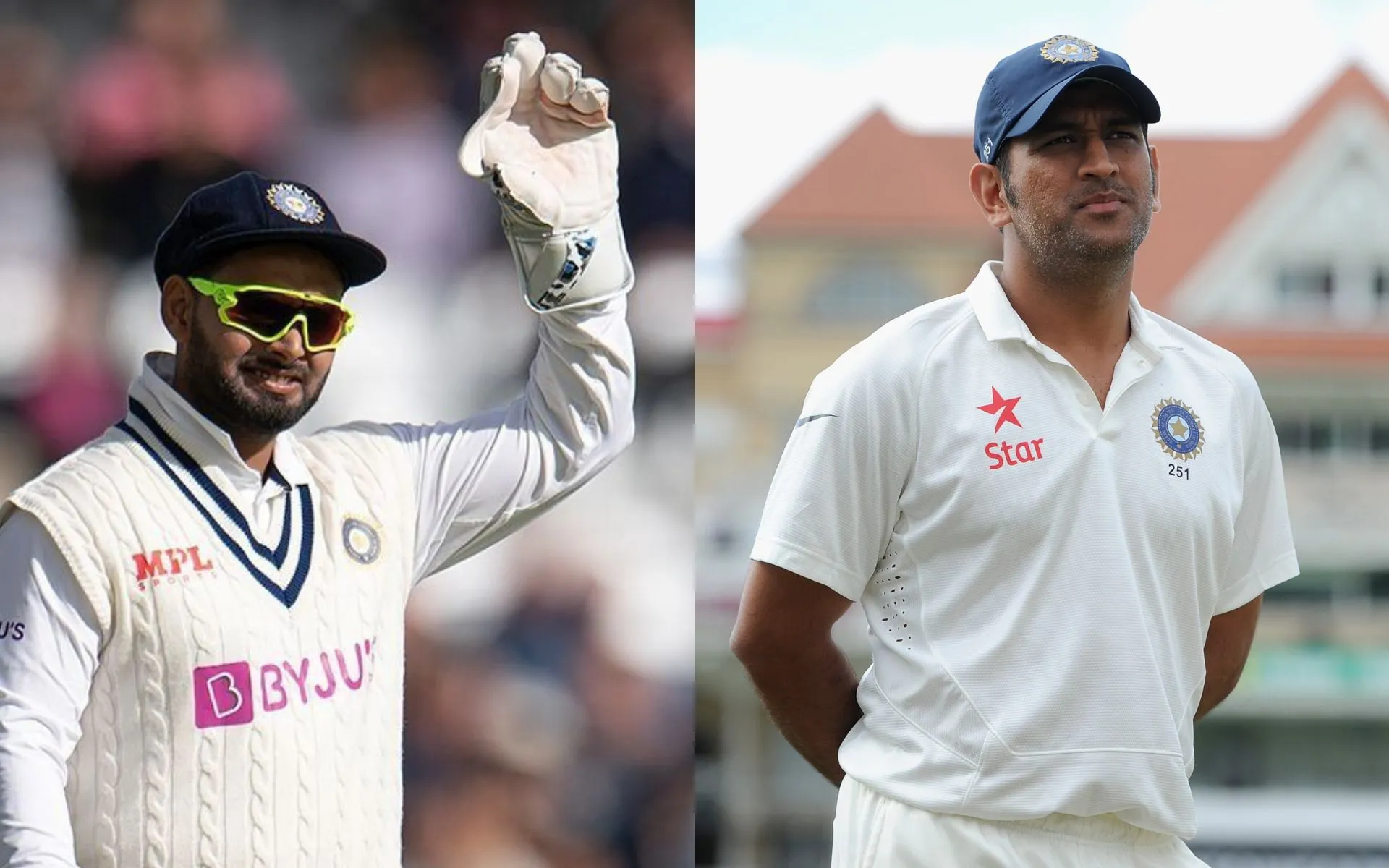 Rishabh Pant and MS Dhoni in Test Cricket [Source: @Prxtham_18, @Akaran_1/x.com]
