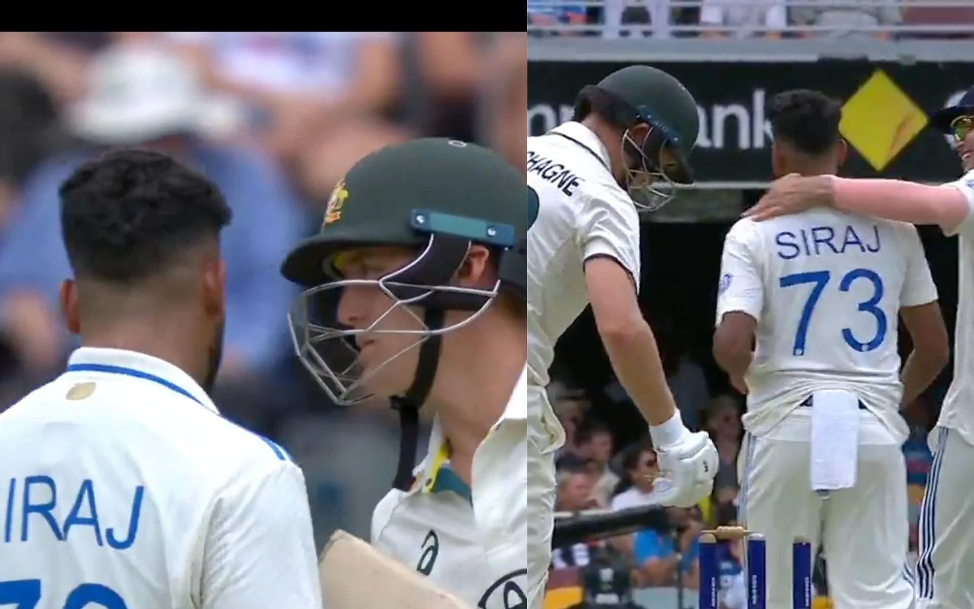 Labuschagne's verbal spat with Siraj [Source: @7Cricket/X.Com]

