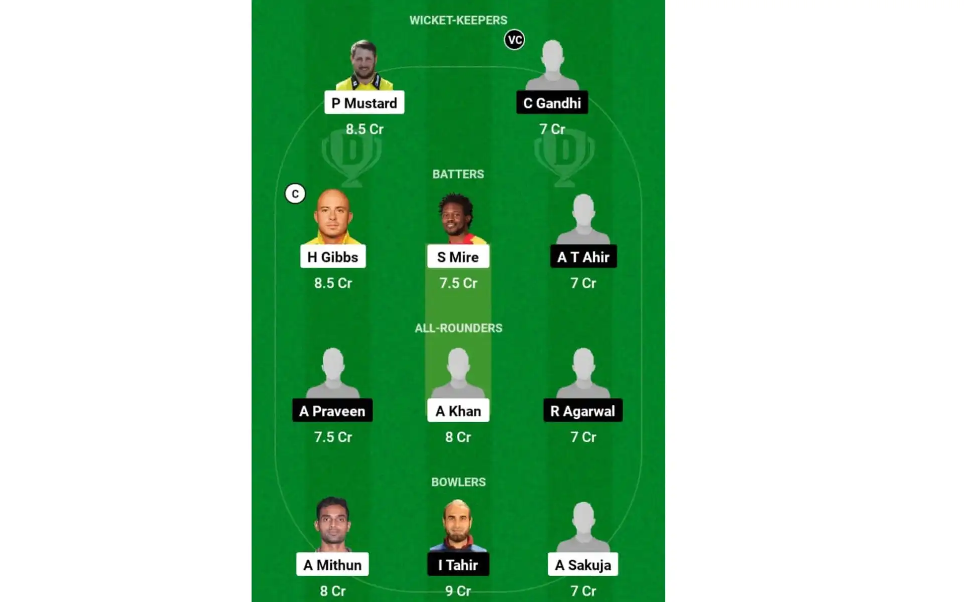 SS vs UPBS Match 9 Dream11 Team 1 (Source: @Dream11 App)