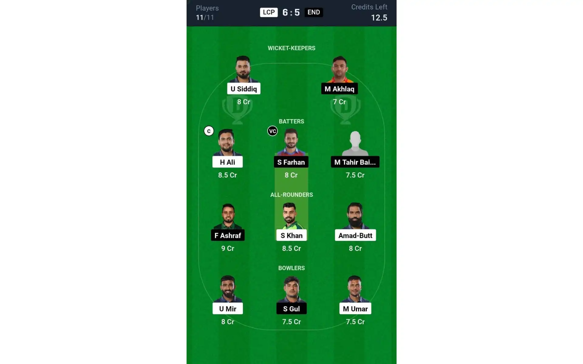 LCP vs END Champions T20 Cup 2024: Dream11 Team 2 [Source: @Dream11App]
