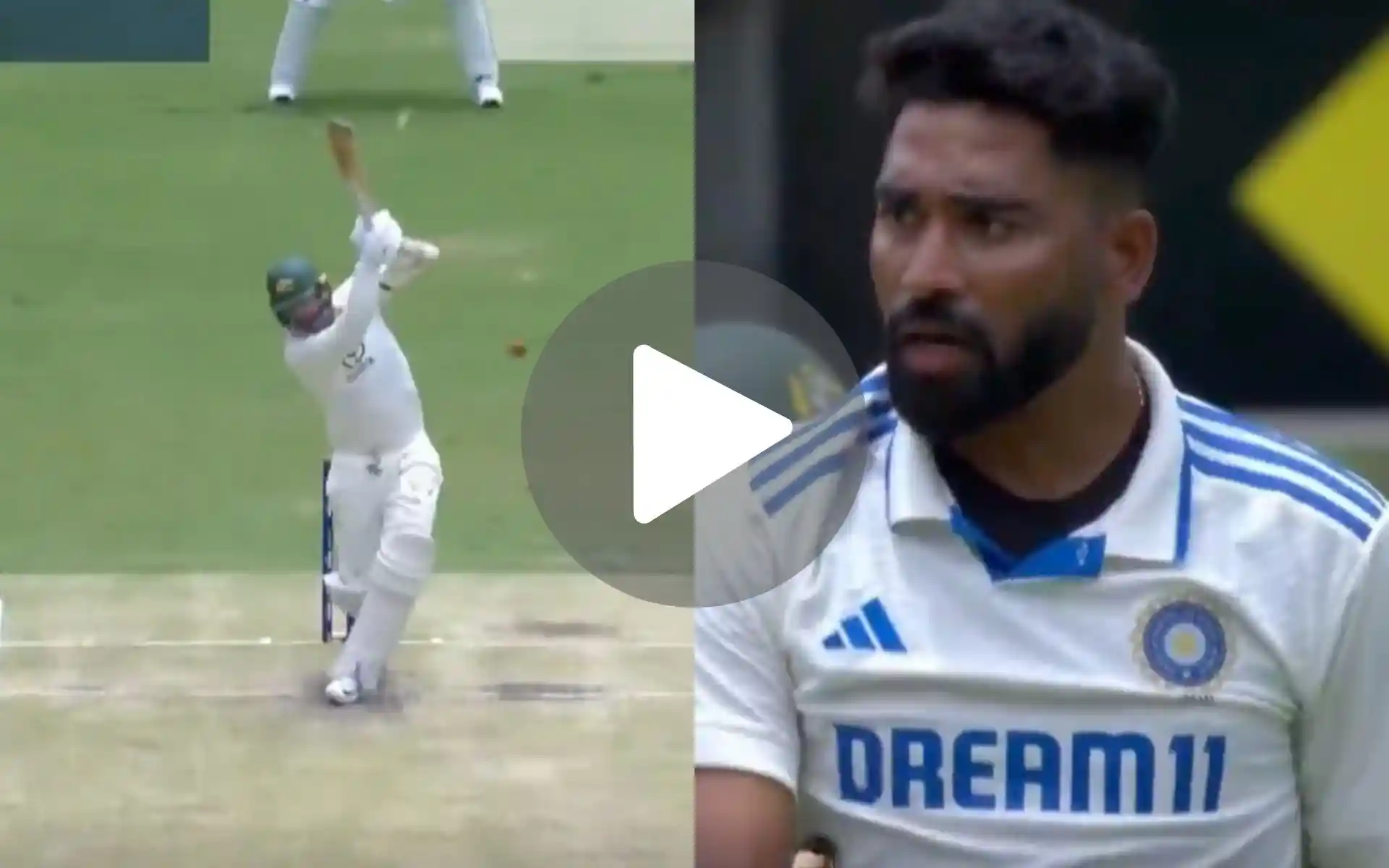 [Watch] DSP Siraj Gives Angry Stare As His Dream Ball Shatters Lyon's Middle Stump