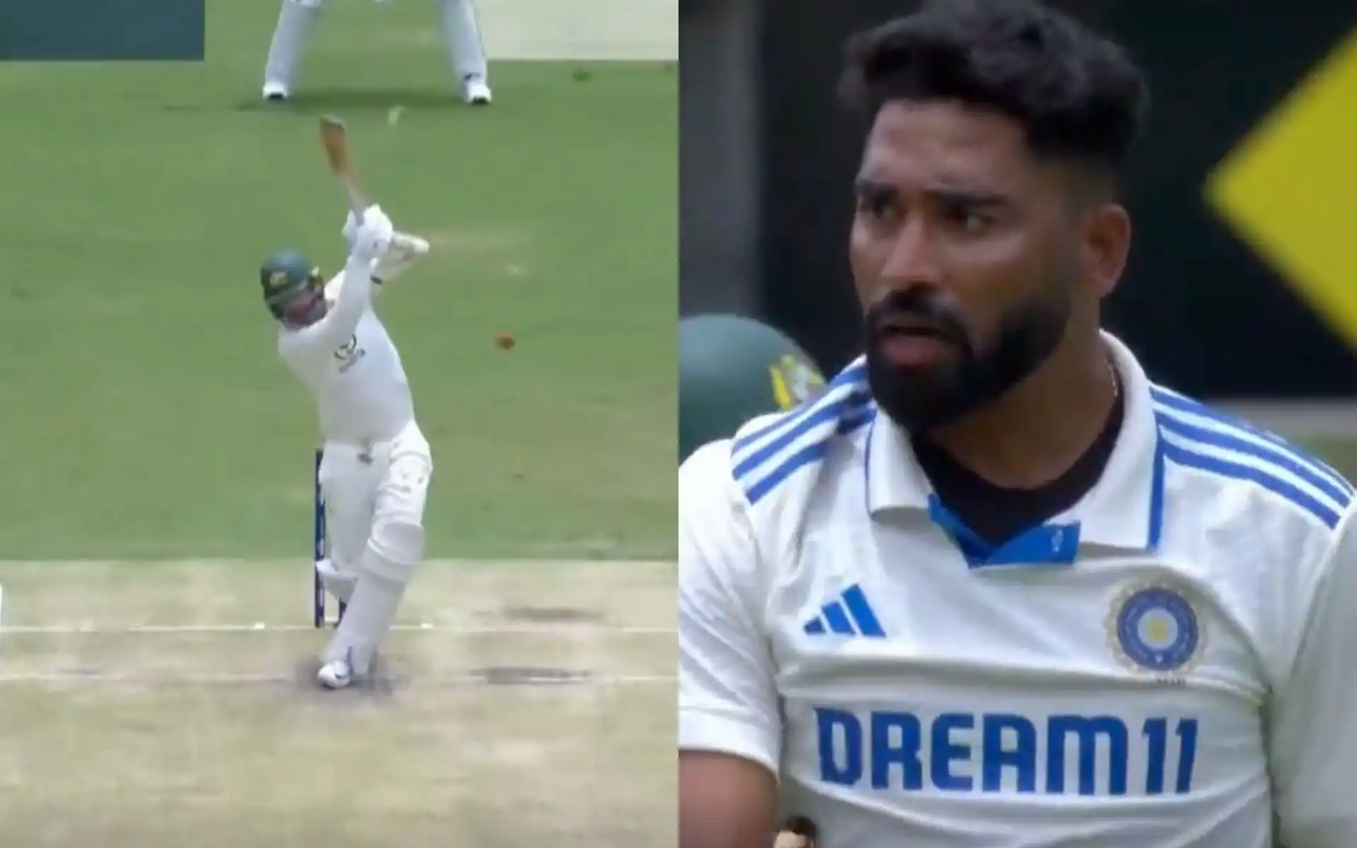 Mohammed Siraj's angry stare to Lyon [Source: @gavaskar_theman/X]