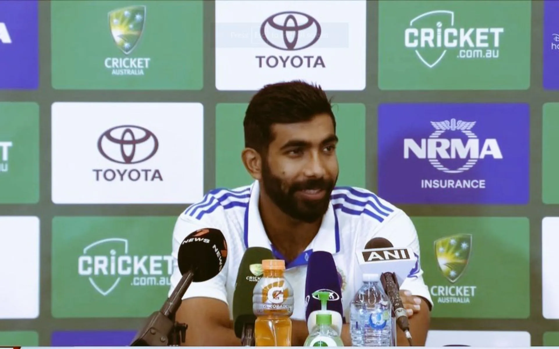 Jasprit Bumrah in the press conference (Source: @mufaddal_vohra/x.com)