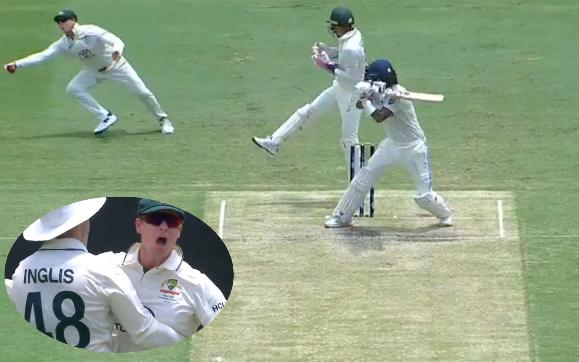 Steve Smith's catch of KL Rahul (Source:@cricketcomau/X.com)