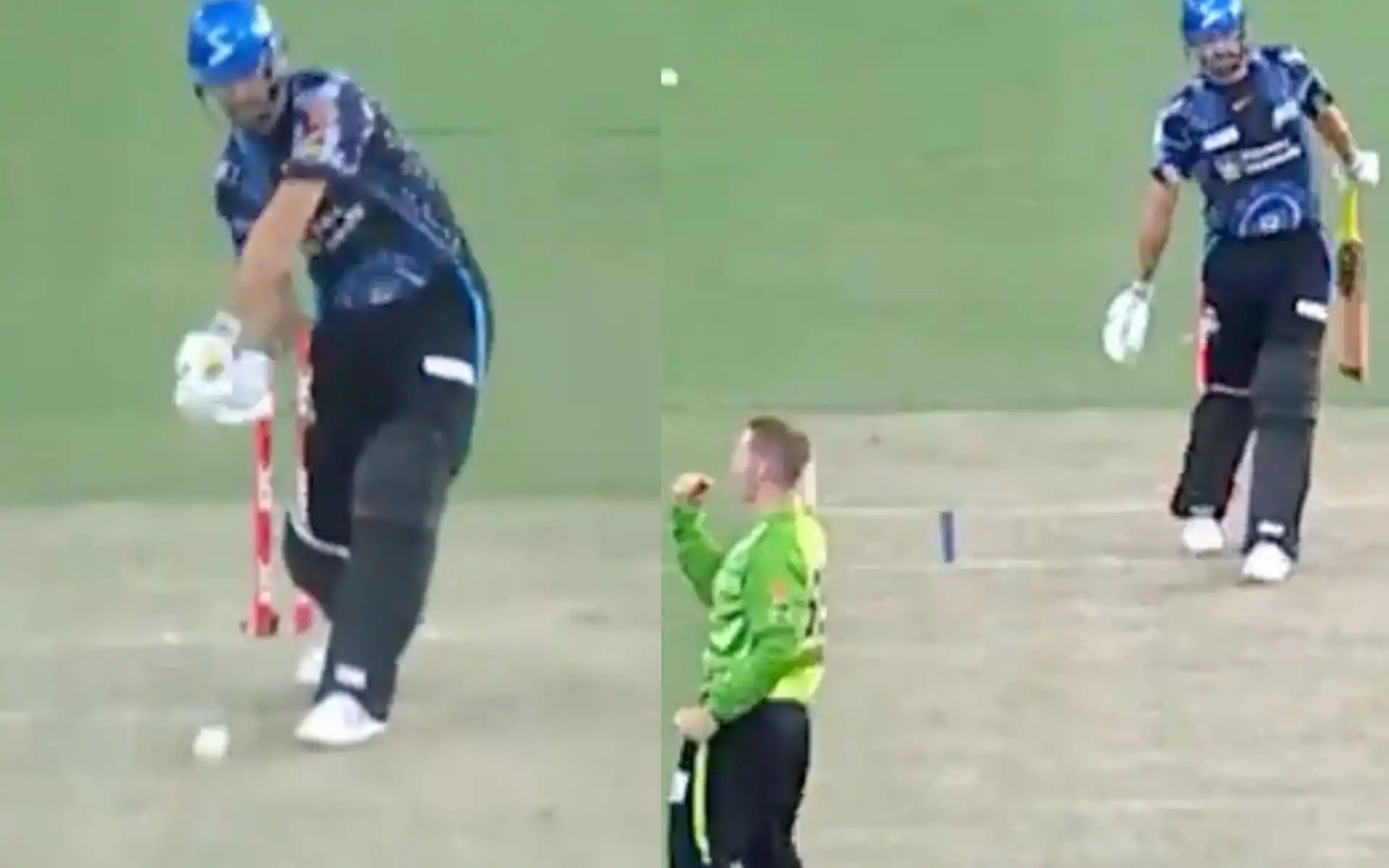 Lockie Ferguson knocks over Short (Source:@BBL/X.com)