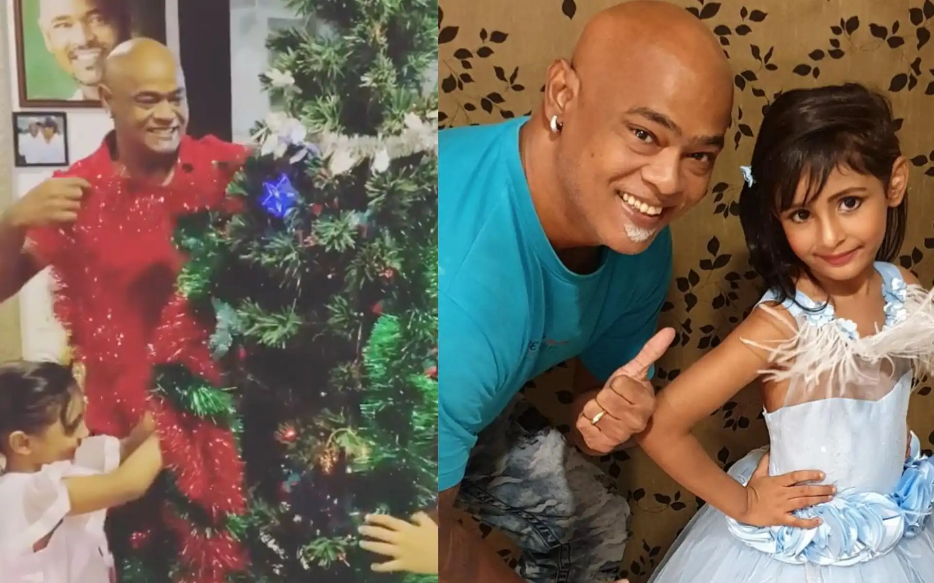 Vinod Kambli at his house with his daughter (Source:@VinodKambli, Instagram)