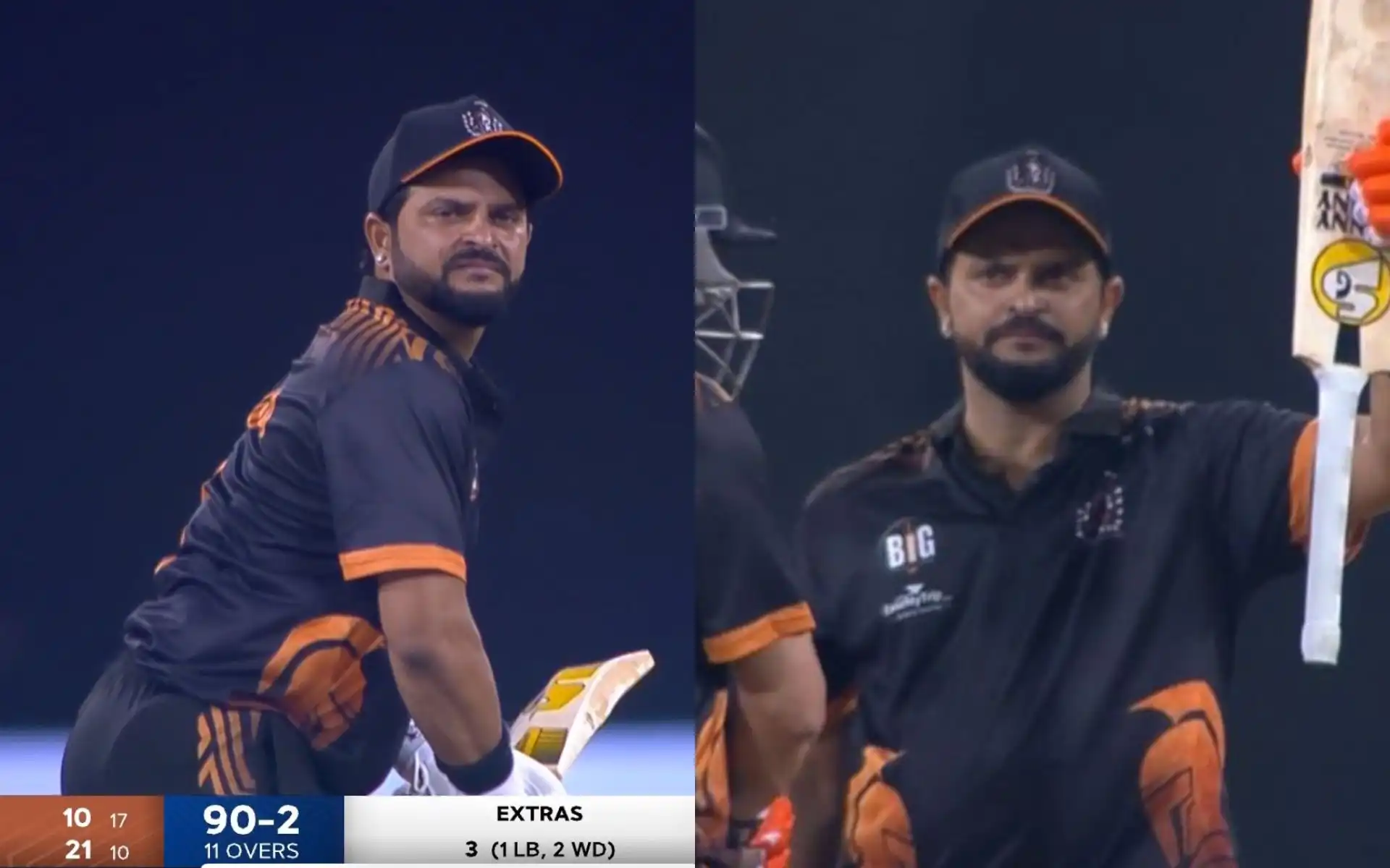 Suresh Raina slams half century in BCL [Source: @CricCrazyJohns, @Raina_Memes_/X.com]