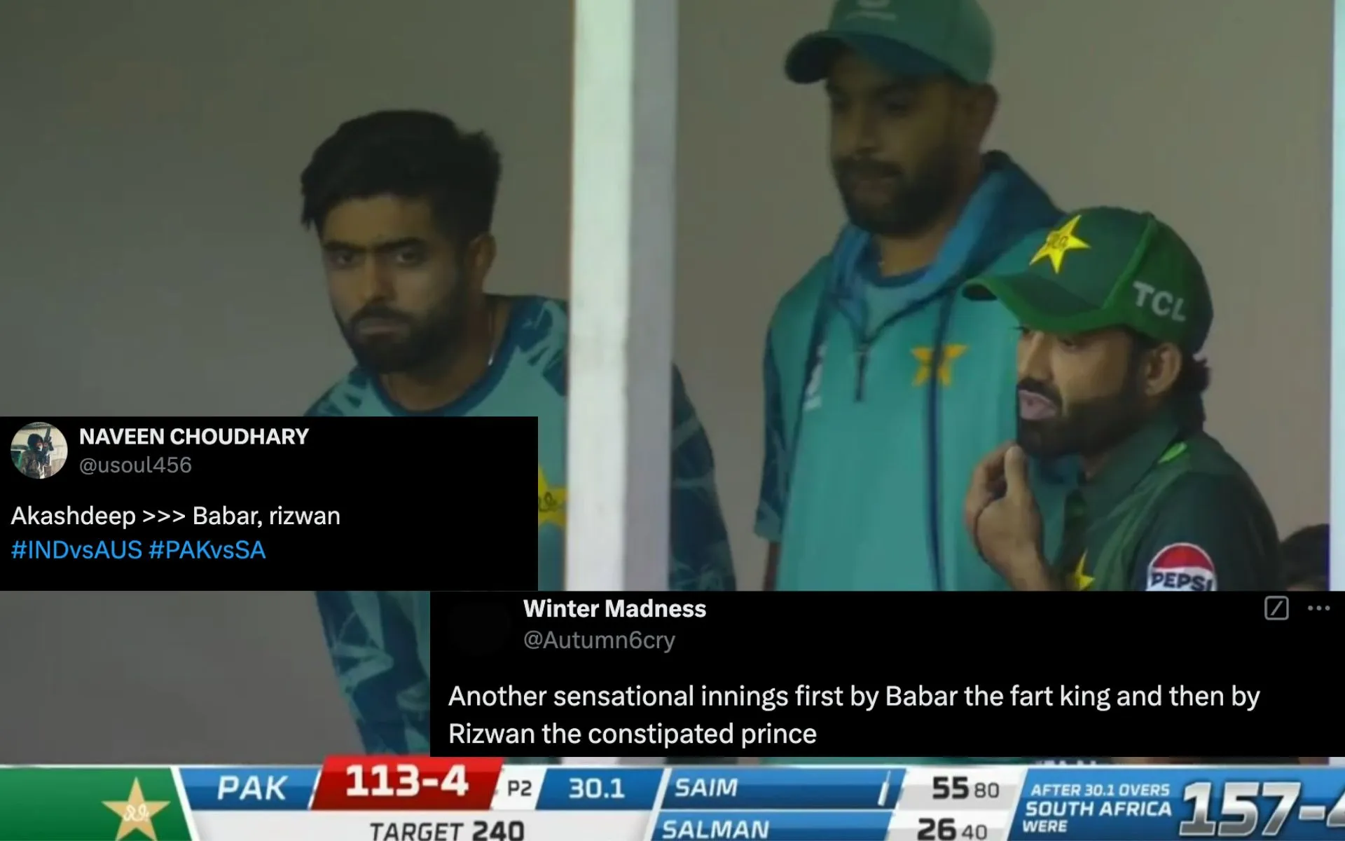 Babar Azam, Rizwan trolled on Twitter [Source: @_FaridKhan, @usoul456, @Autumn6cry/X.com]