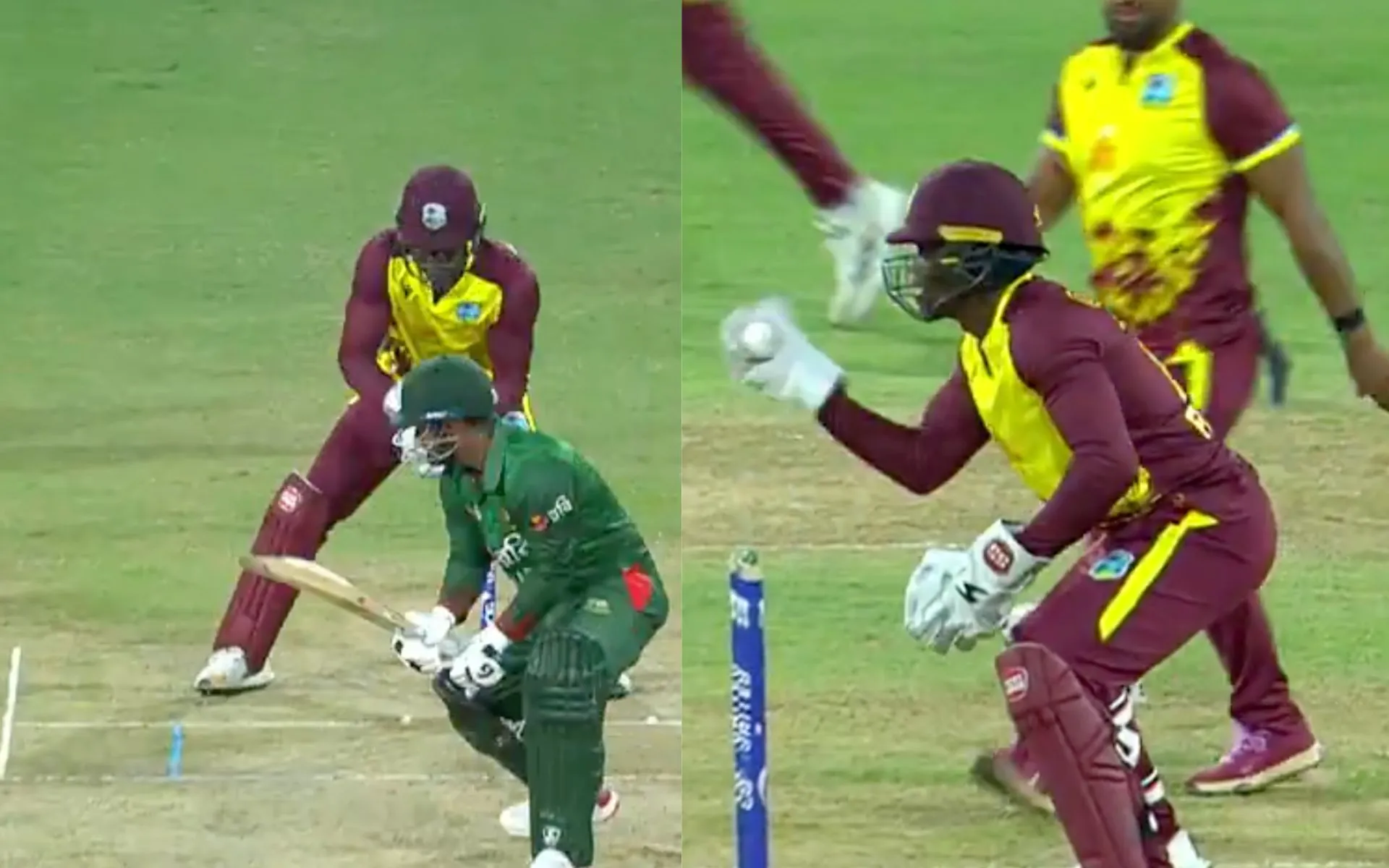 Keeper taunts Litton Das [Source: @windiescricket/X.Com]
