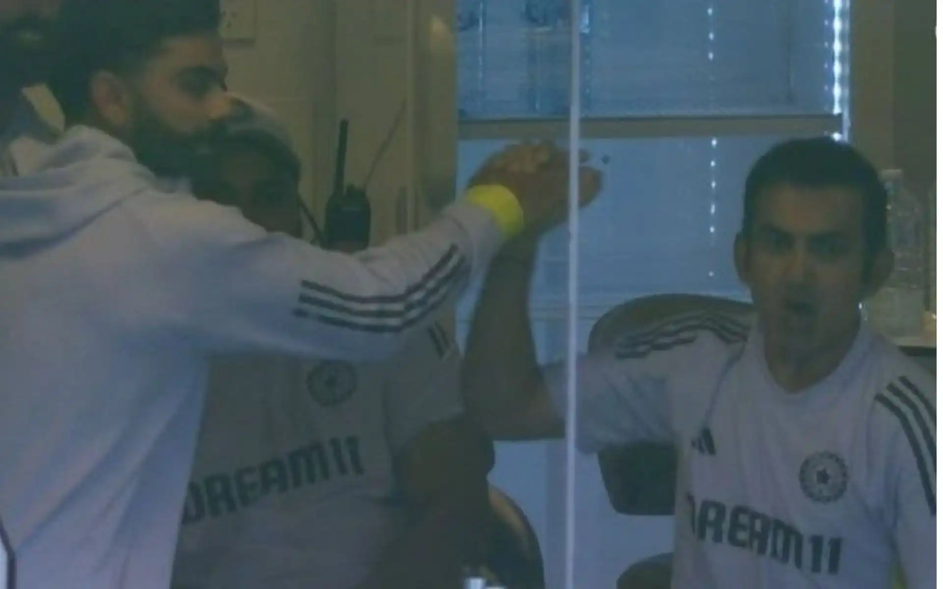 Gambhir and Kohli celebrating during Gabba Test (Source:@akakrcb6/X.com)