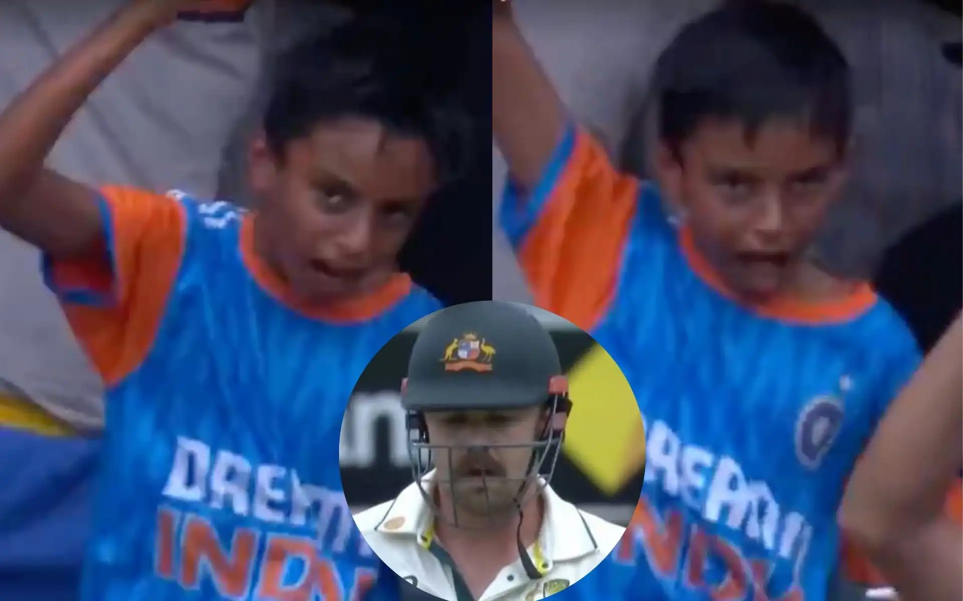Travis Head's wicket celebrated by a fan (Source:@gavaskar_theman/X.com)