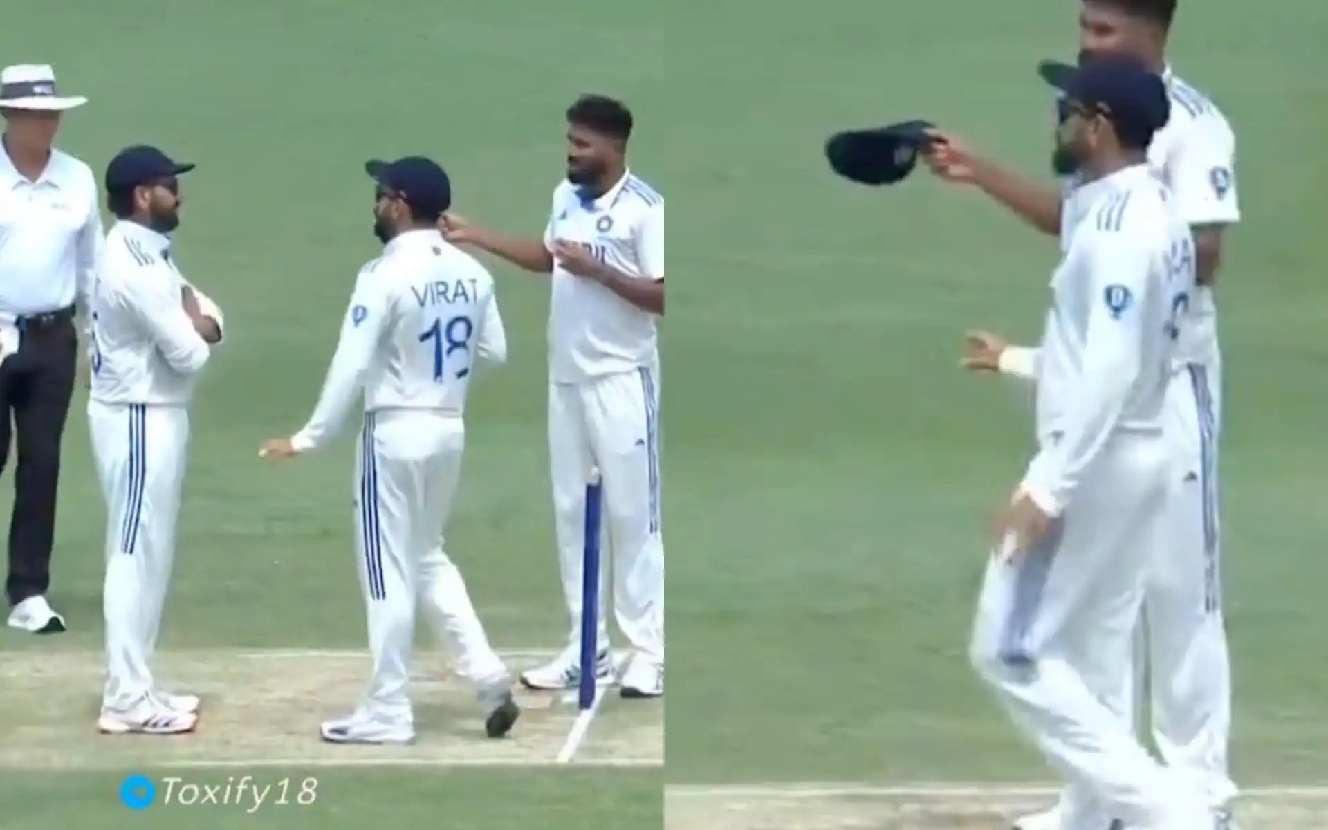 Siraj ignores Rohit's advice [Source: @gavaskar_theman/X.Com]