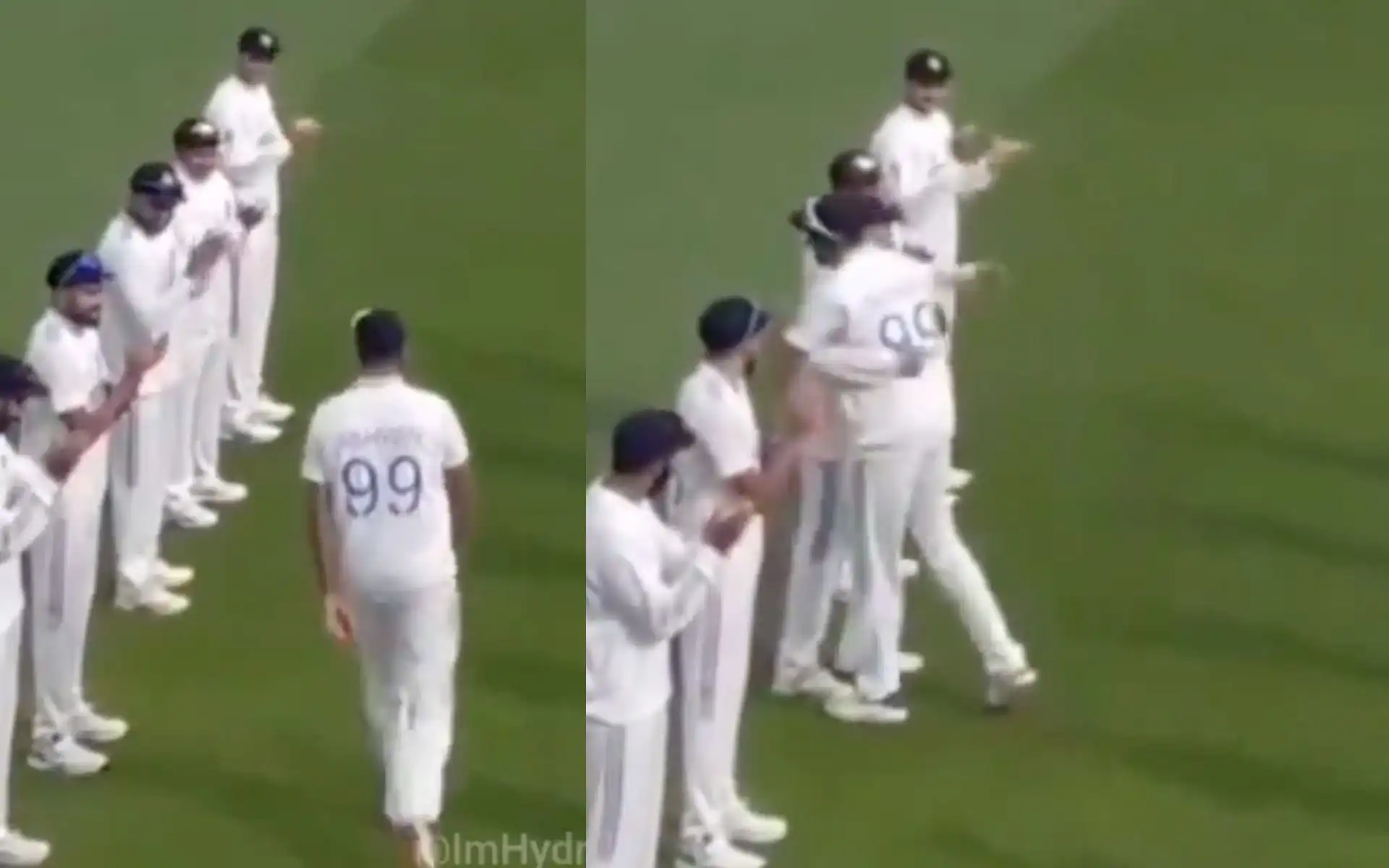 Rohit Sharma hugging Ravi Ashwin (Source:@ImHydro45/X.com)