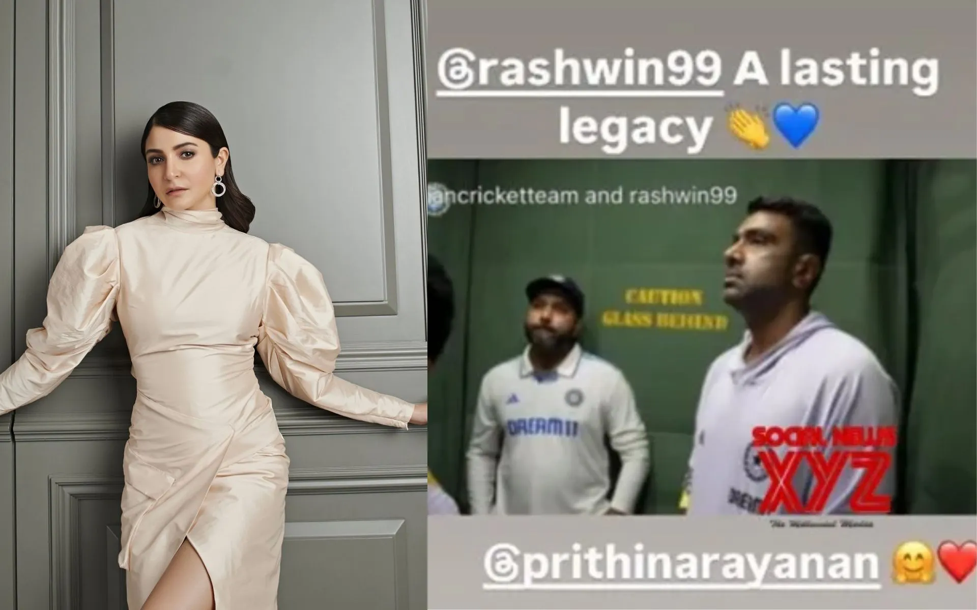 Anushka Sharma lauds the legacy of Ashwin [Source: @AnushkaSharma/X.com]