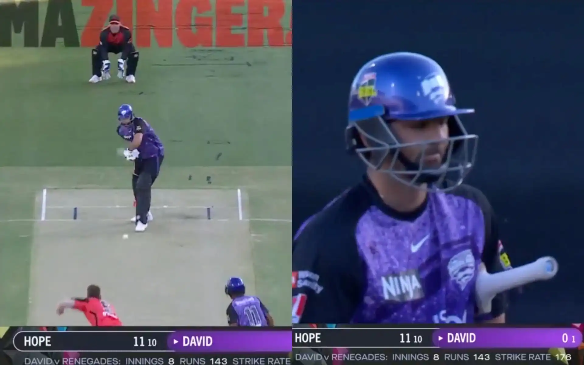 Tim David was dismissed for duck in BBL [Source: @BBL/X]