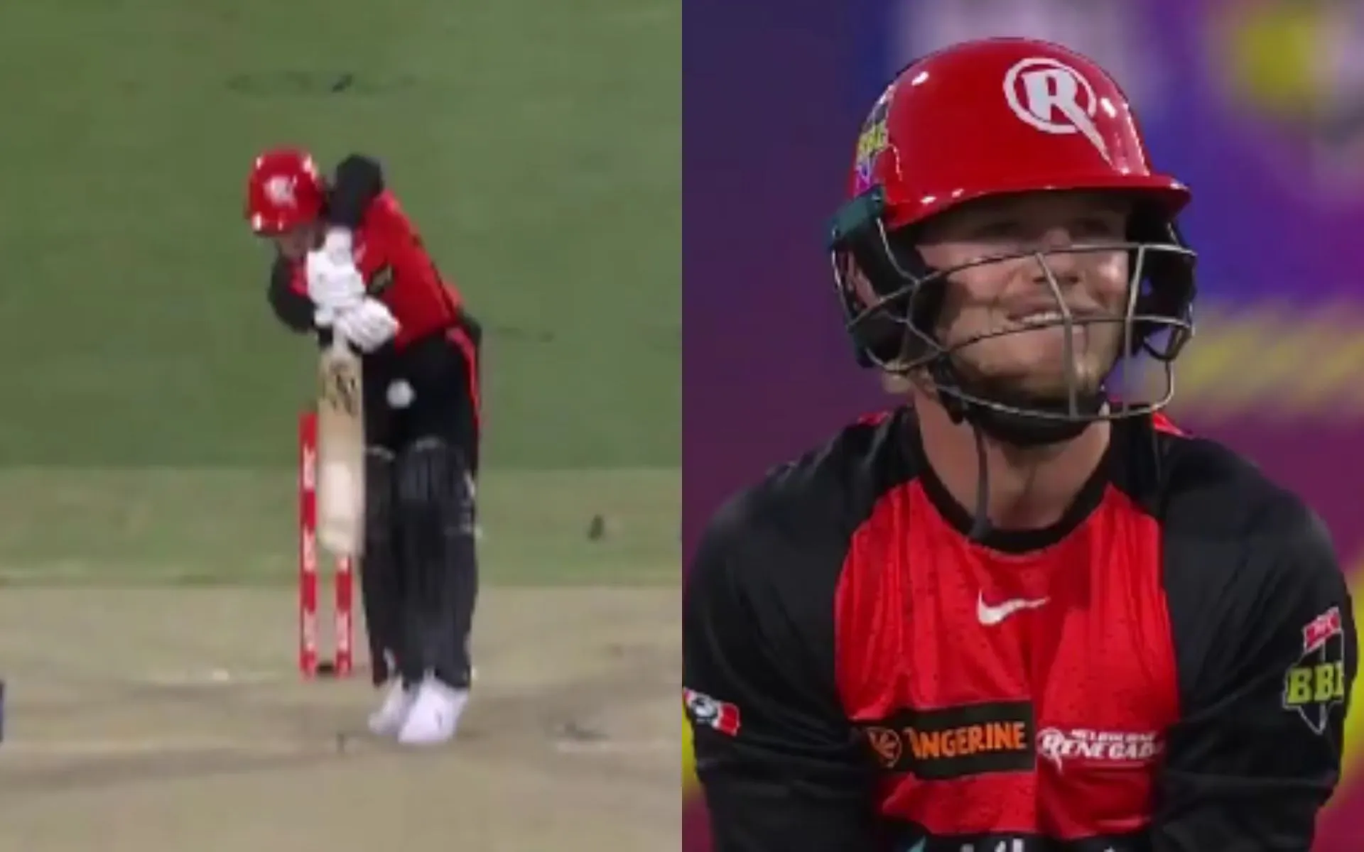 Jake Fraser-McGurk got hit in the box [Source: @7Cricket/x.com]
