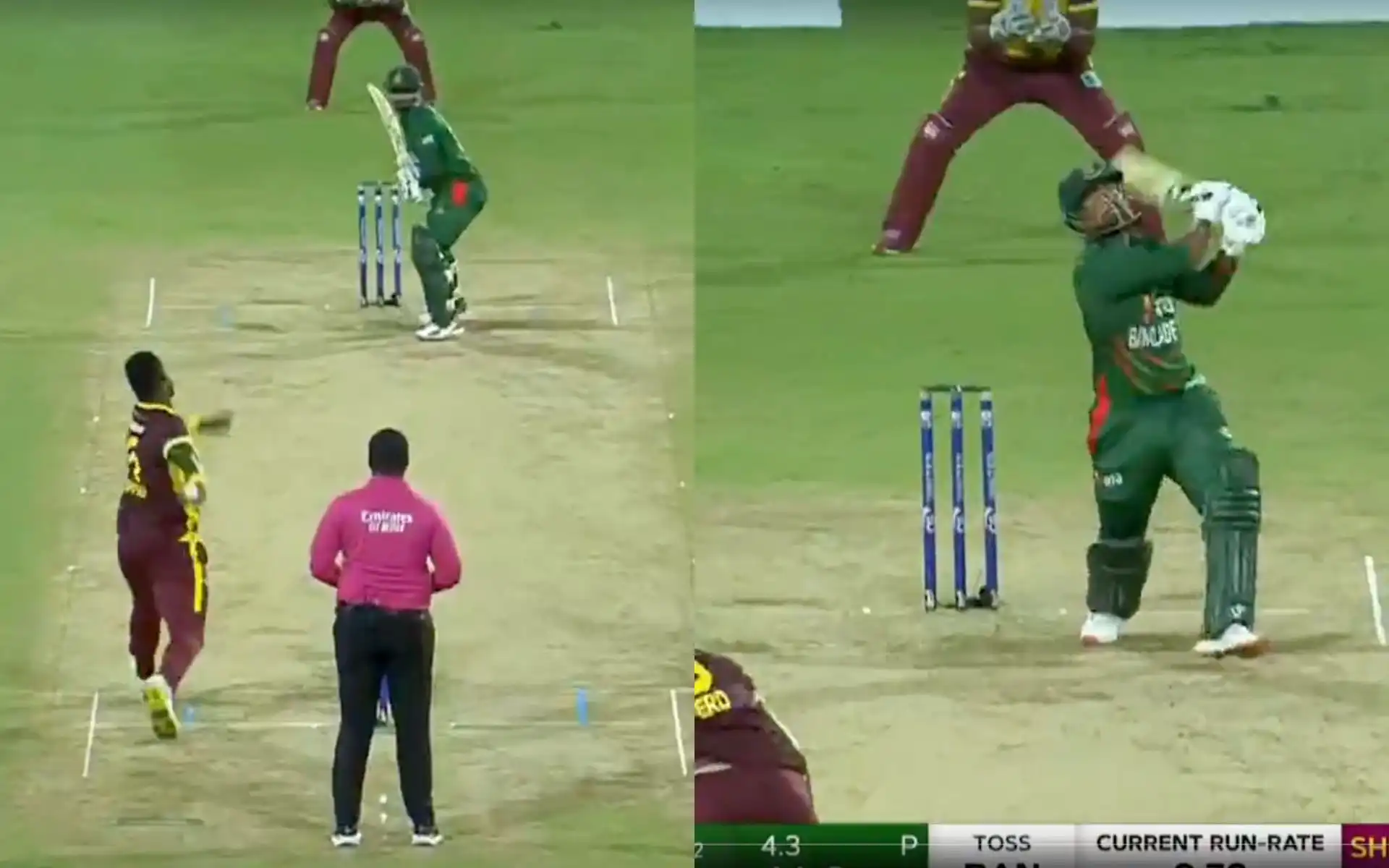 Romario Shepherd dismissed Litton Das [Source: @gavaskar_theman/X]