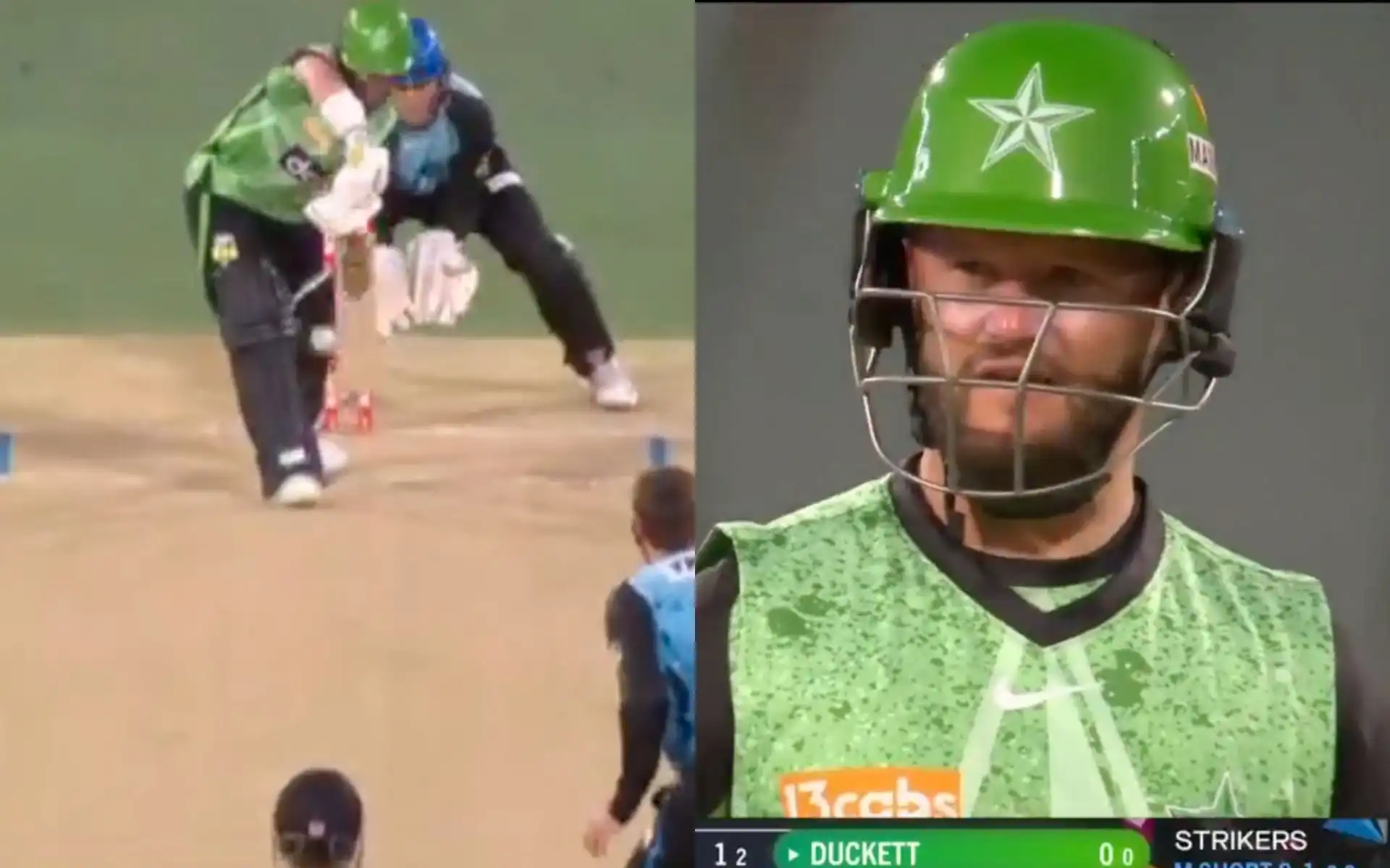 Ben Duckett departs for golden duck against Adelaide Strikers [Source: BBL/X.com]