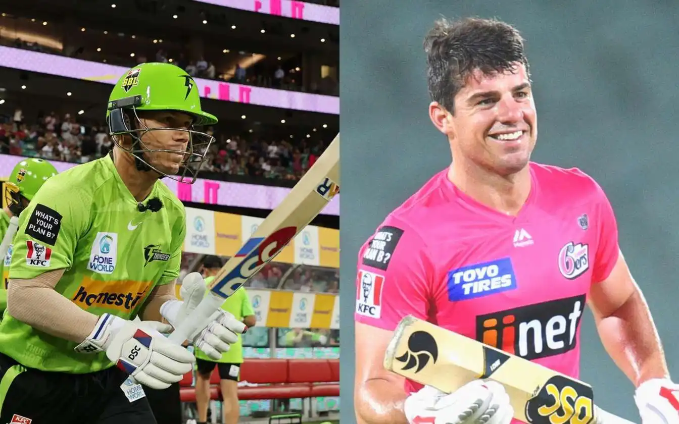 David Warner and Moises Henriques [Source: @BBL/X.com]