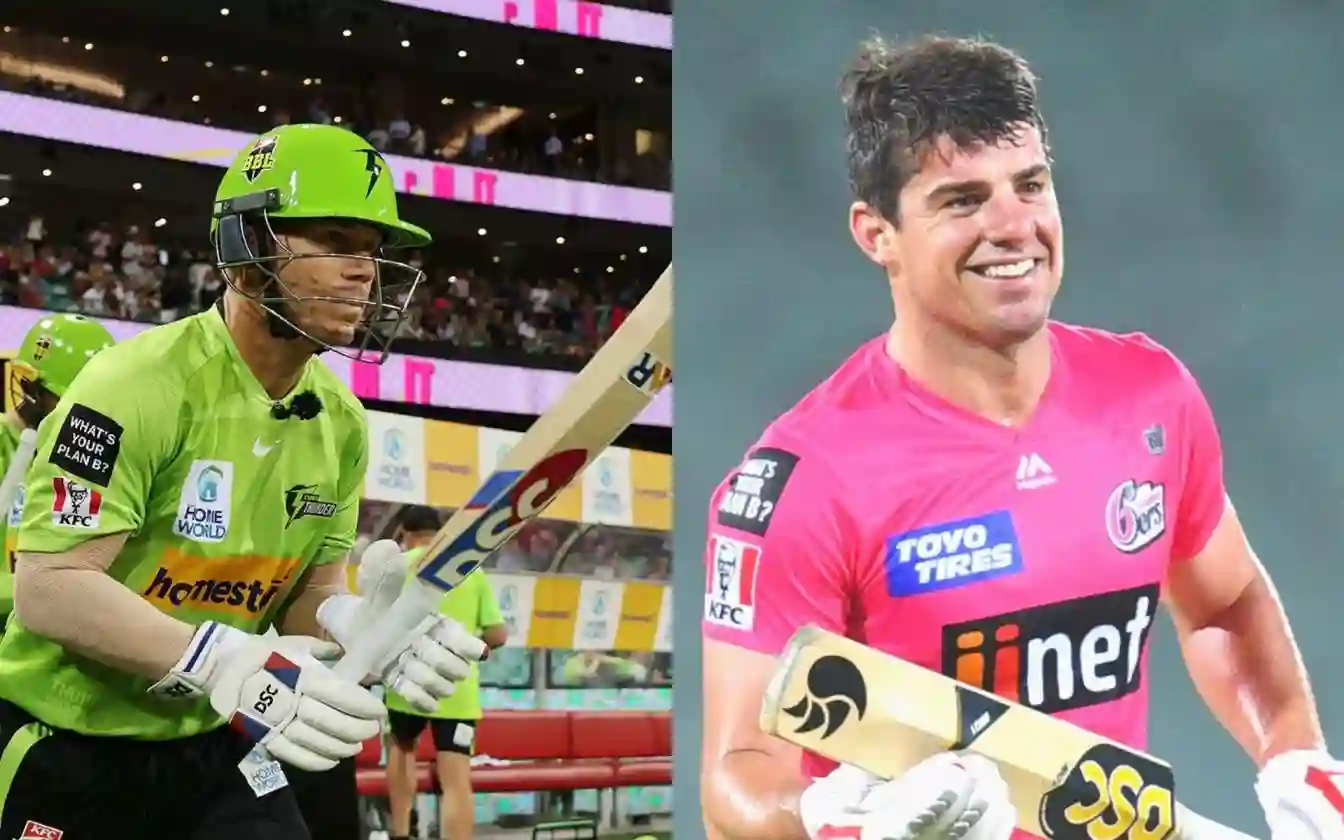 David Warner and Moises Henriques [Source: @BBL/X.com]
