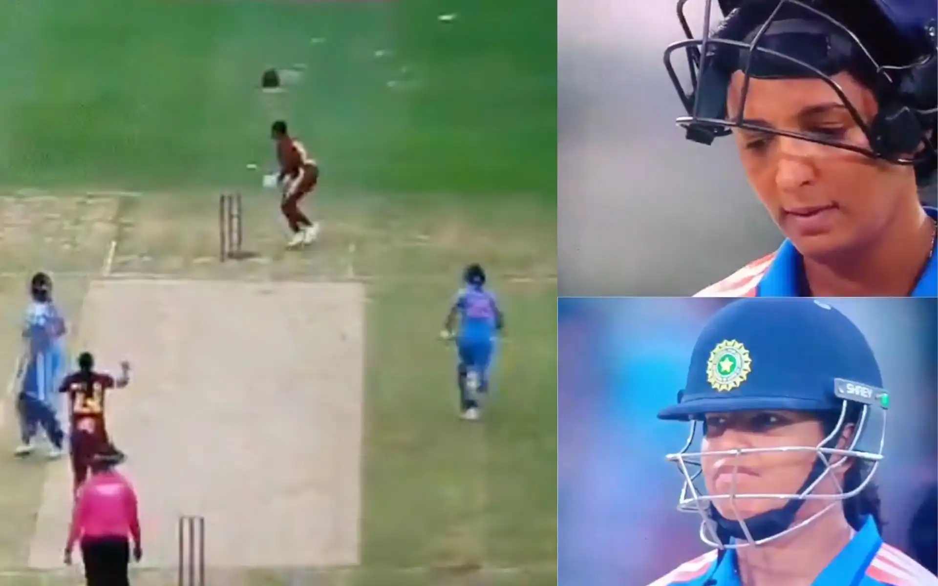 Harmanpreet was dismissed due to a mix-up (Source- @gavaskar_theman)