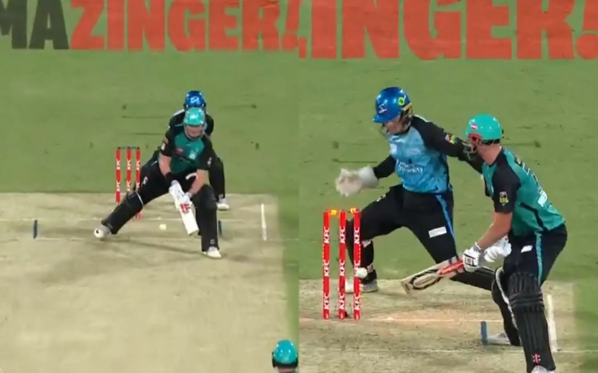 Matt Renshaw dismissed himself off of a scoop shot in BBL 14 match [Source: @BBL/X.com]