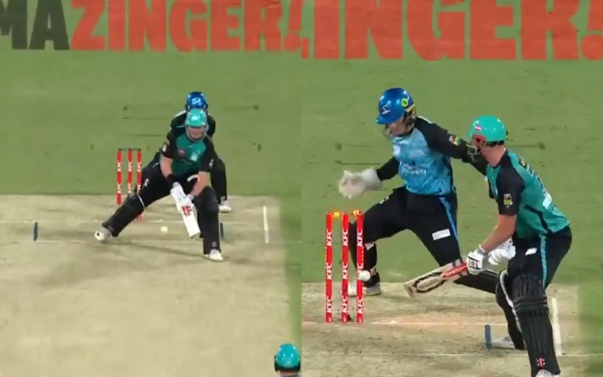 Matt Renshaw dismissed himself off of a scoop shot in BBL 14 match [Source: @BBL/X.com]
