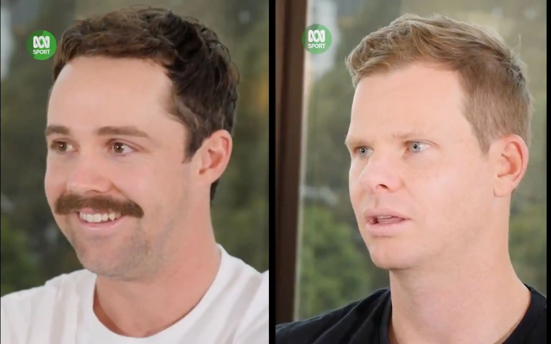 Travis Head and Steve Smith [Source: @abcsport/X.com]