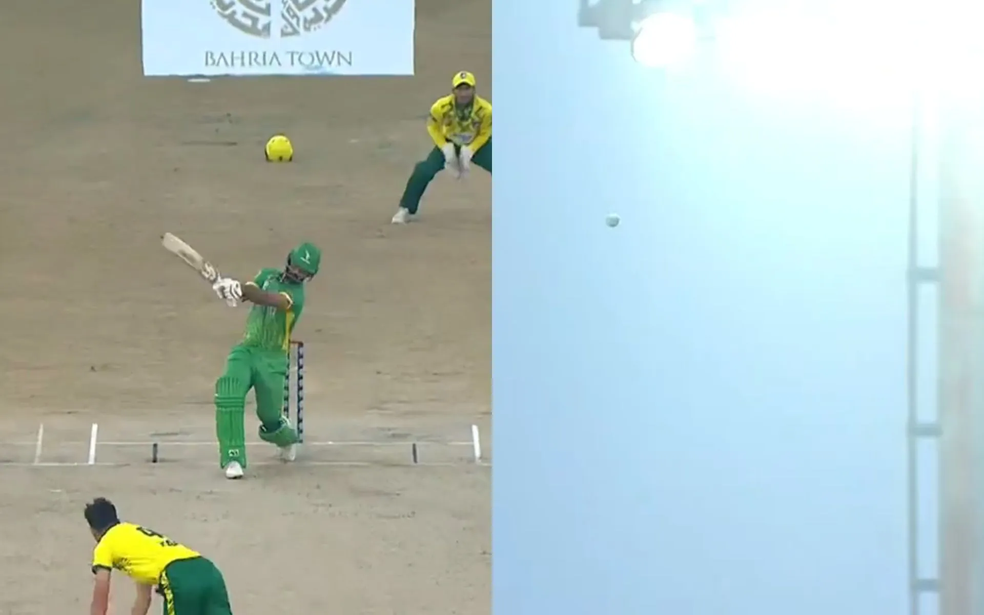 Fakhar Zaman hits massive six against Lions in Champions Cup [Source: @UMTMarkhors/X.com]