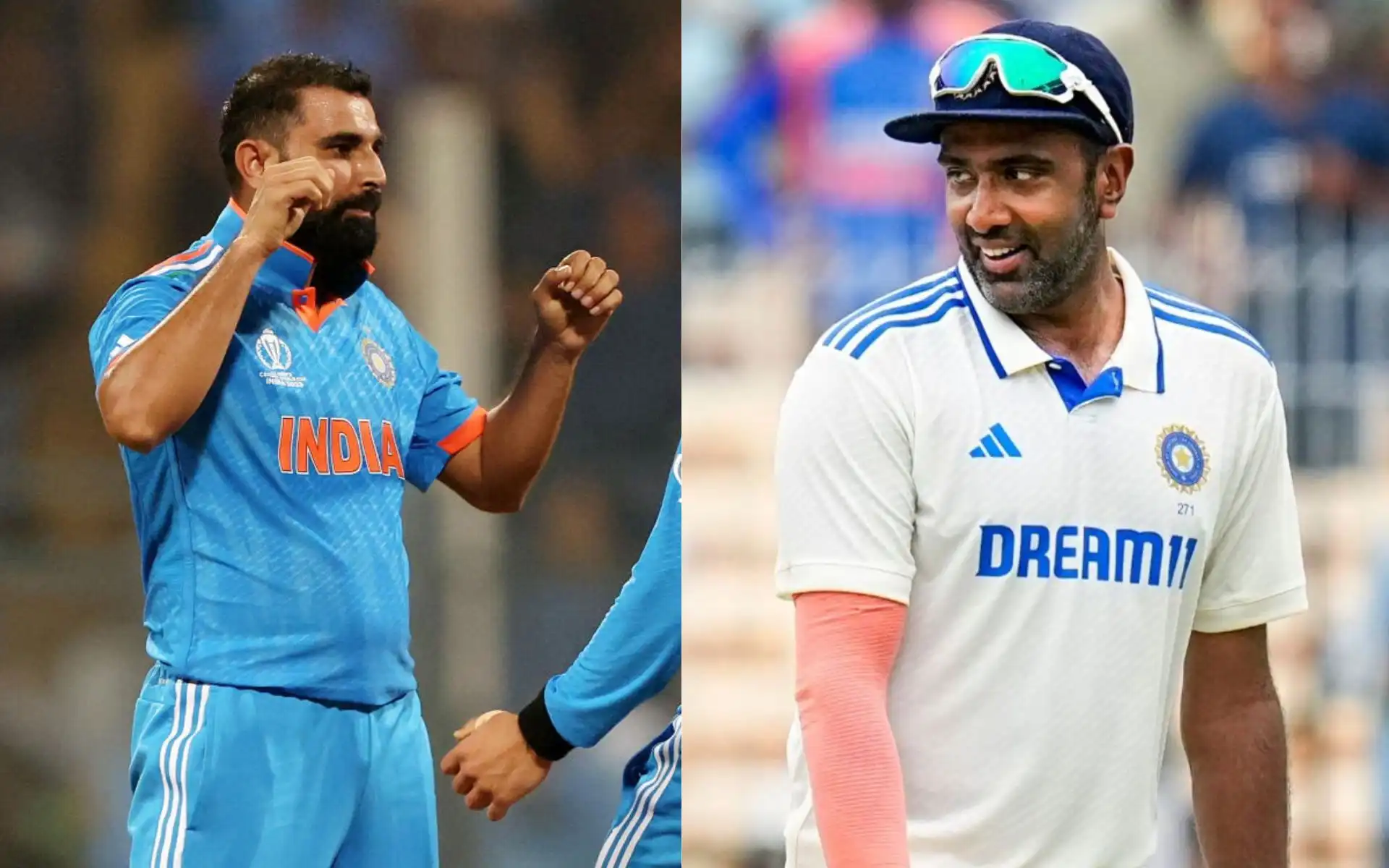 Mohammed Shami and Ravichandran Ashwin [Source: @alaskahive, @mufaddal_vohra/x]