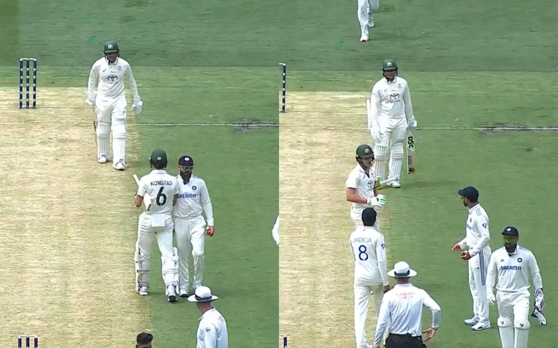 Virat Kohli attacking Sam Konstas (Source: @7Cricket/X)