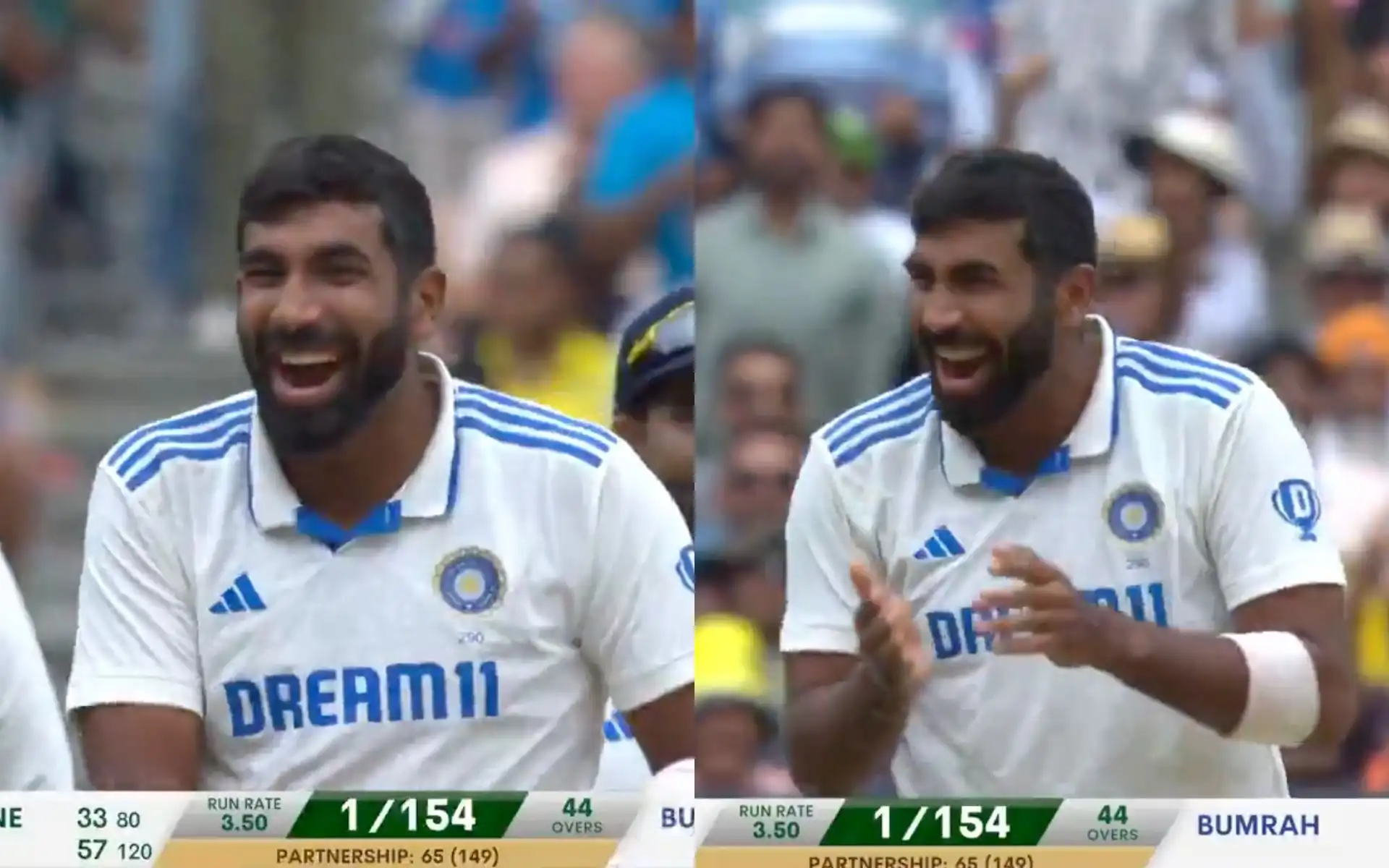 Jasprit Bumrah's reaction to Khawaja's wicket [Source: @gavaskar_theman/X]