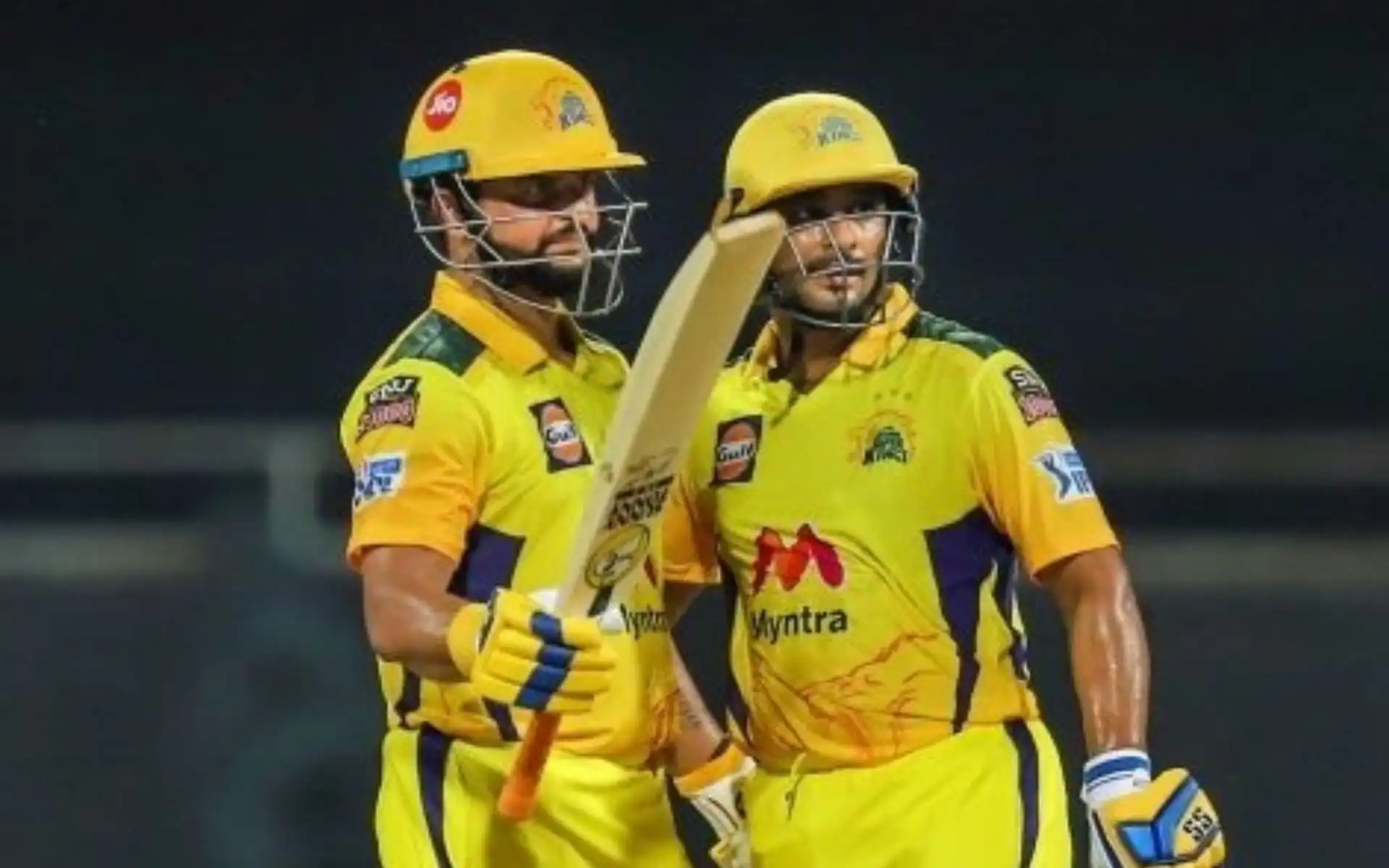 Suresh Raina and Ambati Rayudu for CSK [Source: @mufaddal_vohra/x.com]