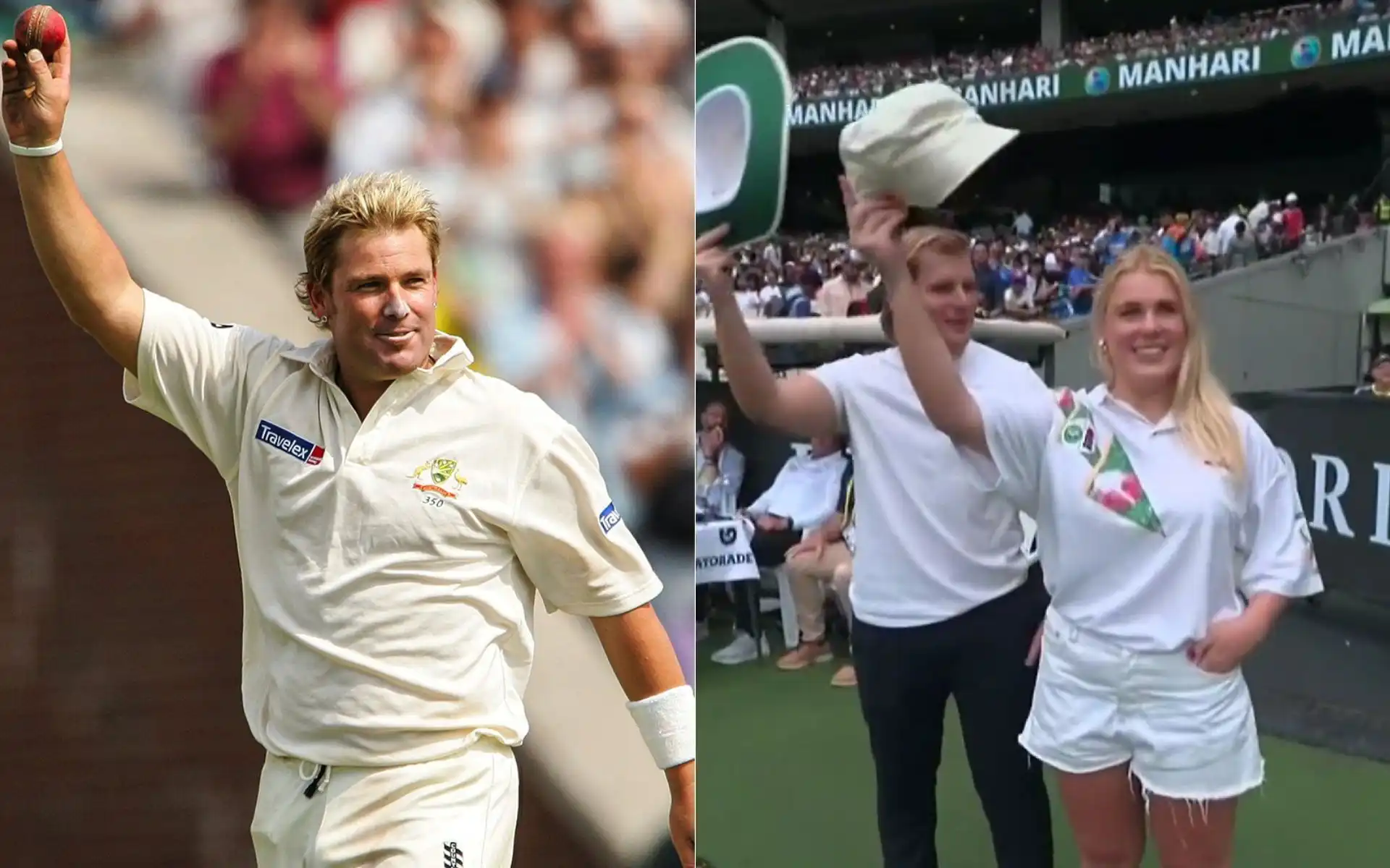 Shane Warne and his children [Source: @ICC, @CricCrazyJohns/x]