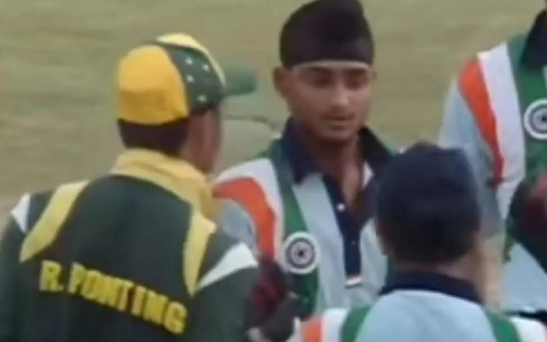 Ricky Ponting shouldered Harbhajan Singh [Source: @riseup_pant17/x.com]