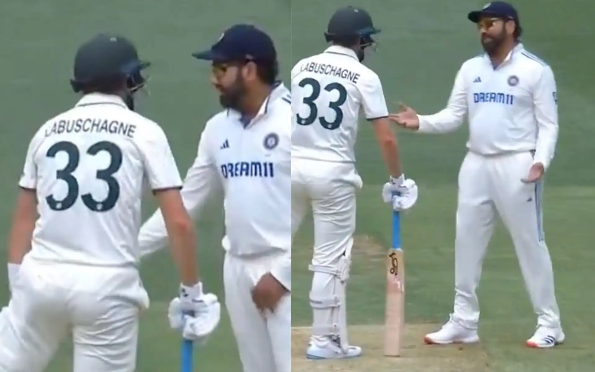 Rohit Sharma clashed with Marnus Labuschagne [Source: @sdj374531/X.com]