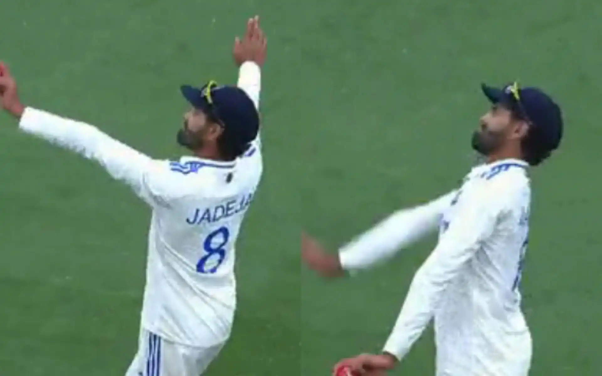 Ravindra Jadeja tried his hands at Bumrah's bowling action [Source: @7Cricket/X.com]