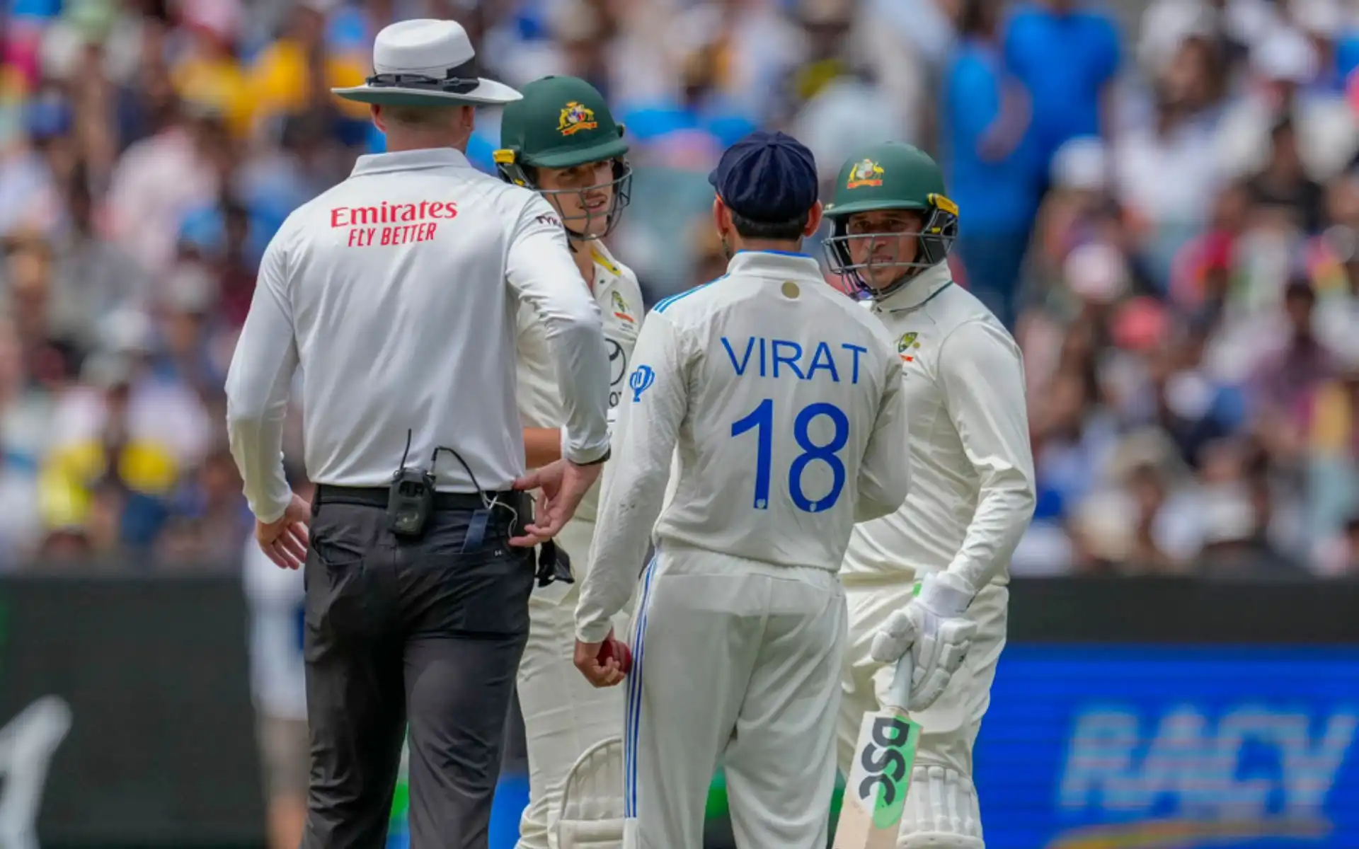 Virat Kohli talks to Sam Konstas [Source: AP]