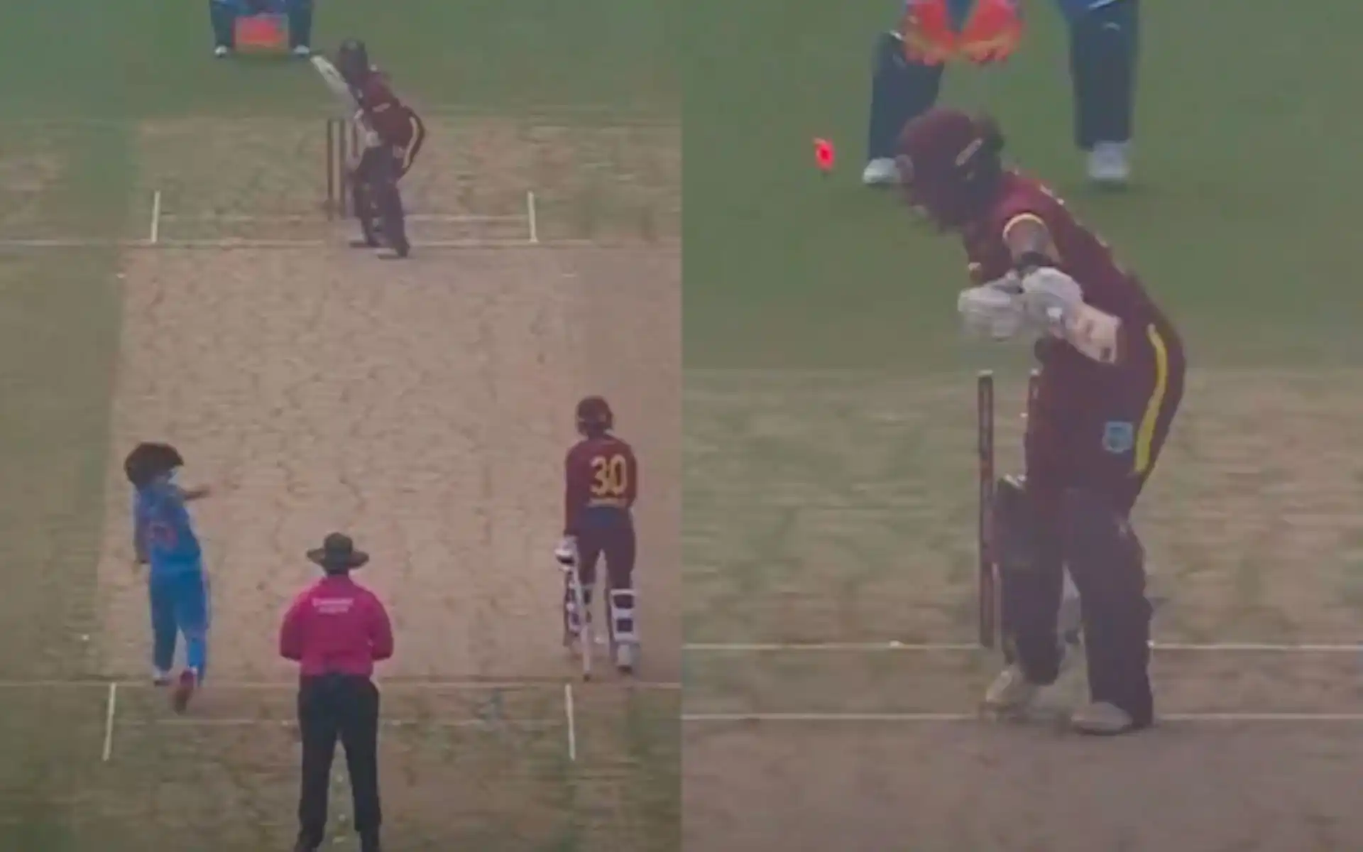 Renuka cleaned up Matthews with a beauty [Source: @gavaskar_theman/X]
