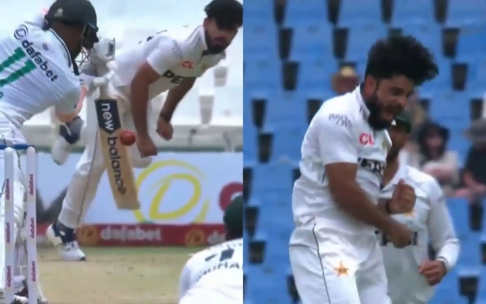 Aamir Jamal bagged Temba Bavuma early on Day 2 of first PAK vs SA Test [Source: @21OneTwo34/X.com]