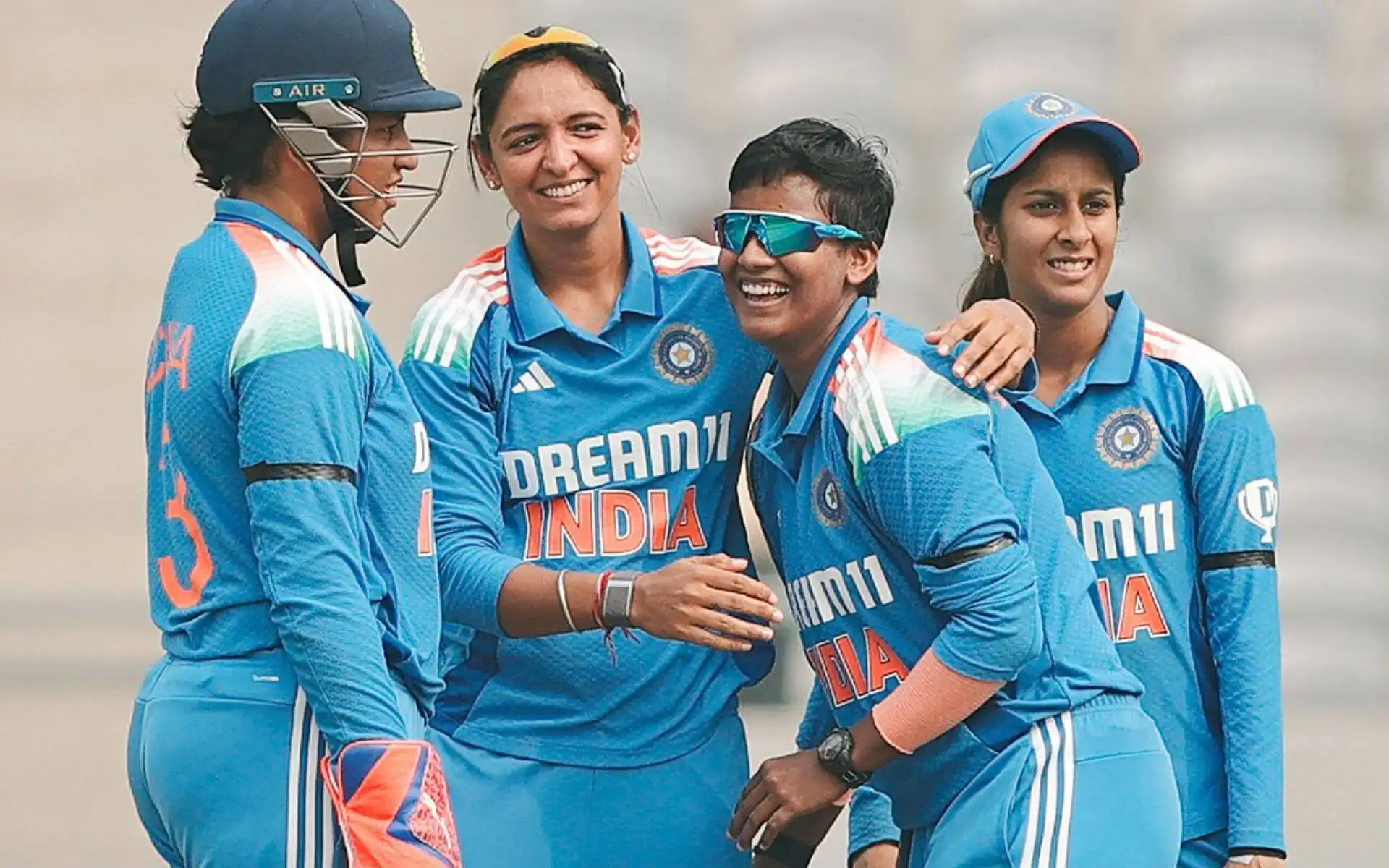 Indian players celebrating a wicket in the third ODI [Source: @BCCIWomen/x]