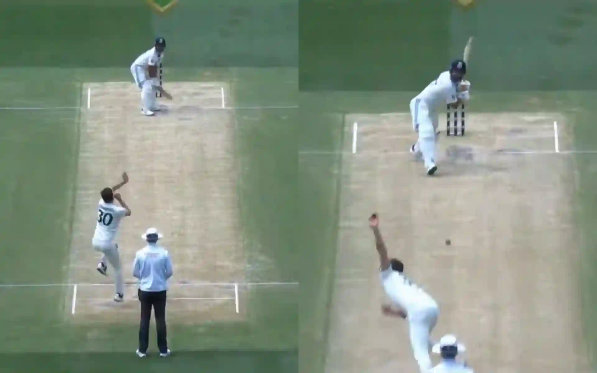 Rishabh Pant attacking Pat Cummins (Source: cricket.com.au/X)