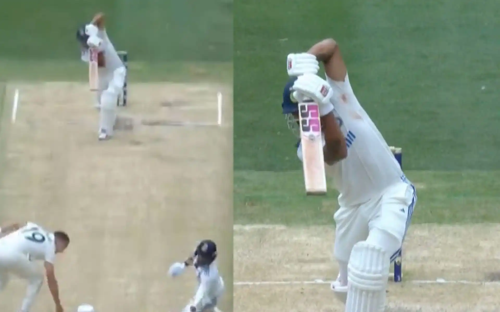 Nitish Reddy's straight drive [Source: @StarSportsIndia/X]