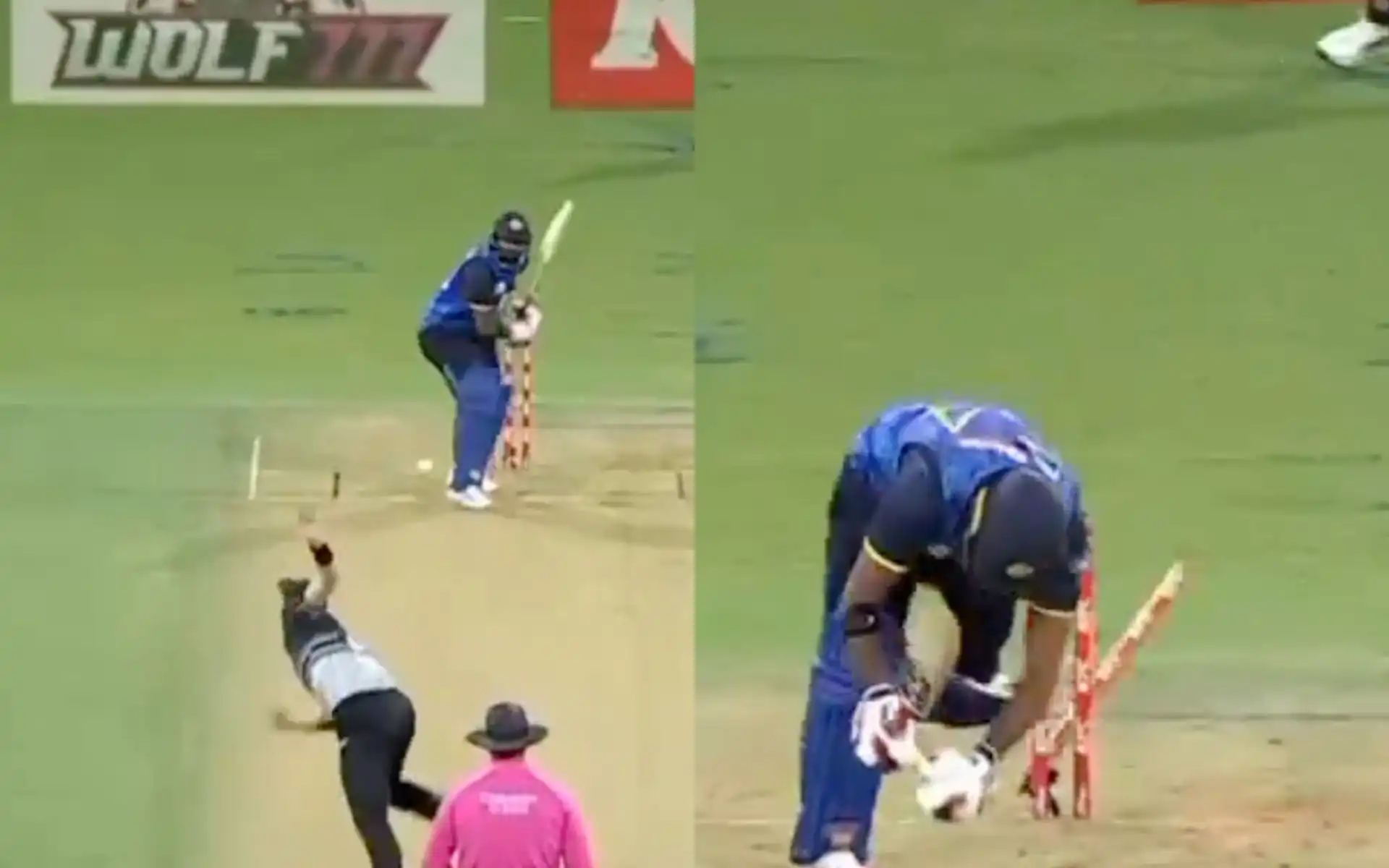 Rajapaksa knocked by Henry [Source: @foreverblackcap/X.Com]
