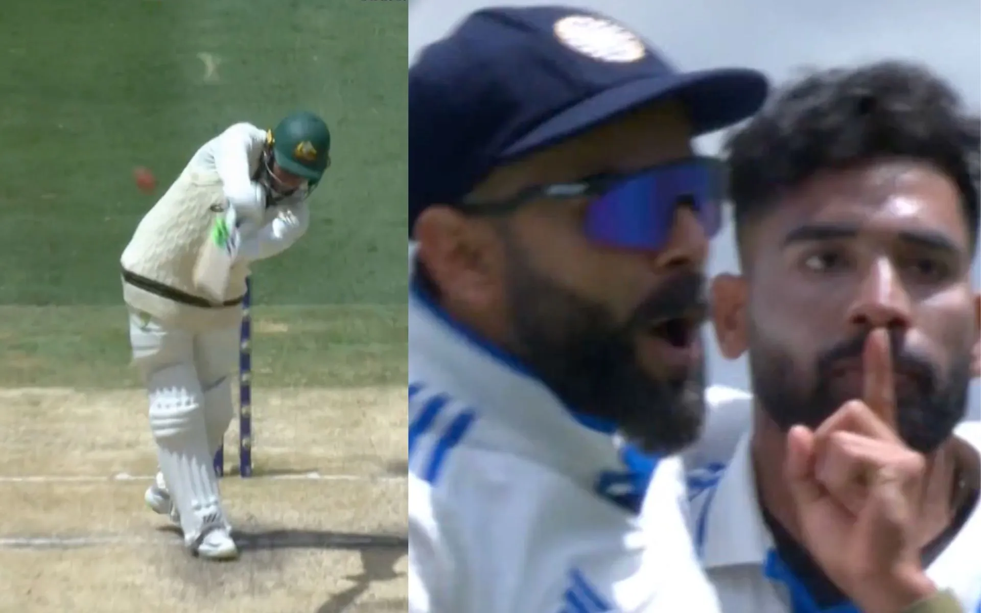 Virat Kohli and Mohammad Siraj celebrating after the wicket of Usman Khawaja [Source: @StarSportsIndia/x.com]
