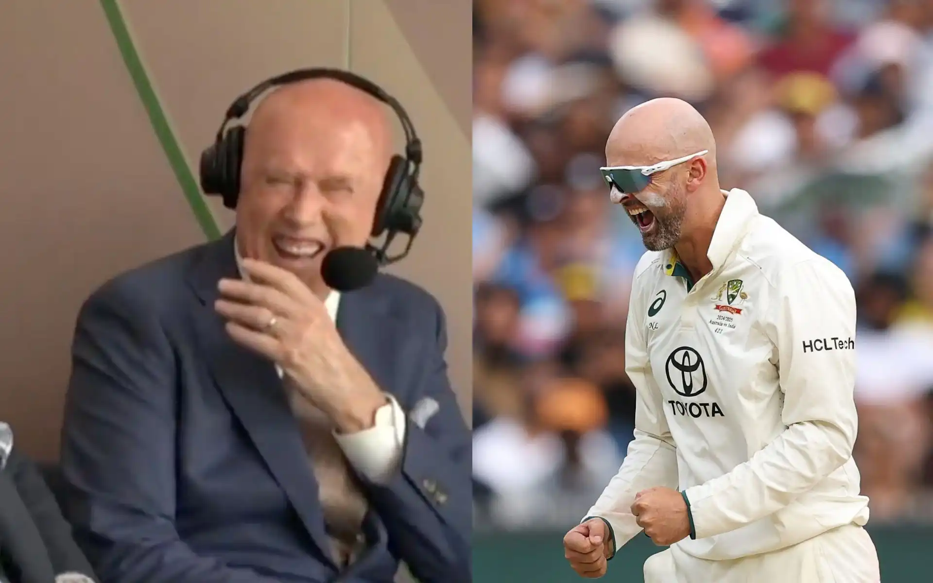 Kerry O'Keefe roasts Nathan Lyon on air [Source: @izainansari/@AussiesArmy/X.com]