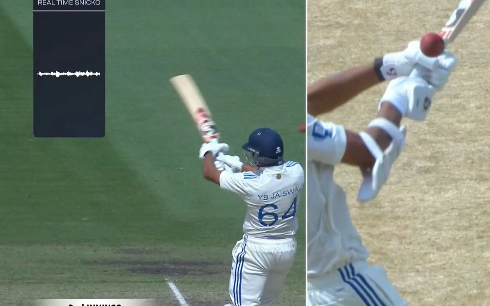 Jaiswal was given out despite no spike [Source: @gavaskar_theman/X]