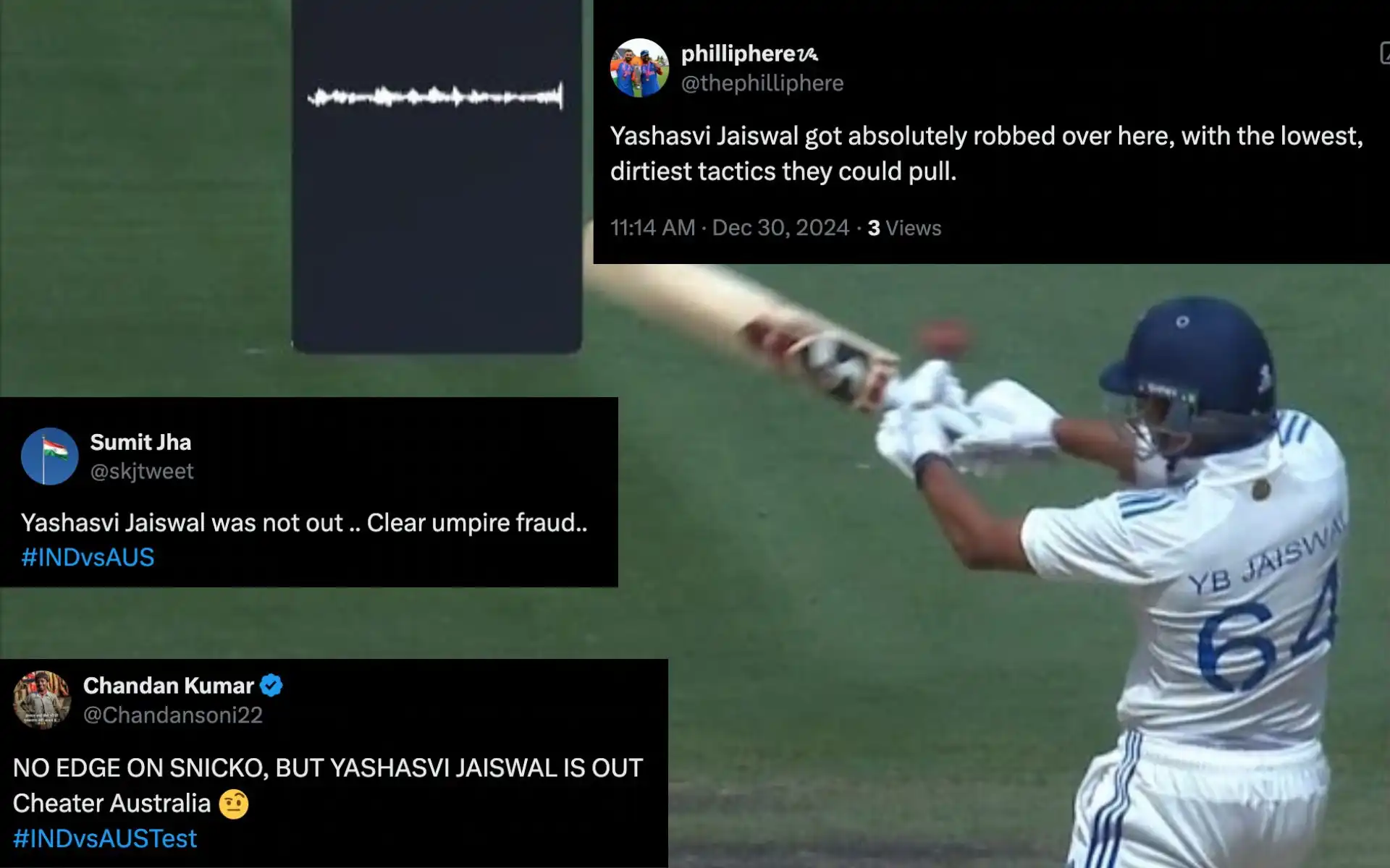 Controversies surround Yashasvi Jaiswal [Source: @HitmanCricket, @Chandansoni22, @skjtweet, @thephilliphere/X.com]